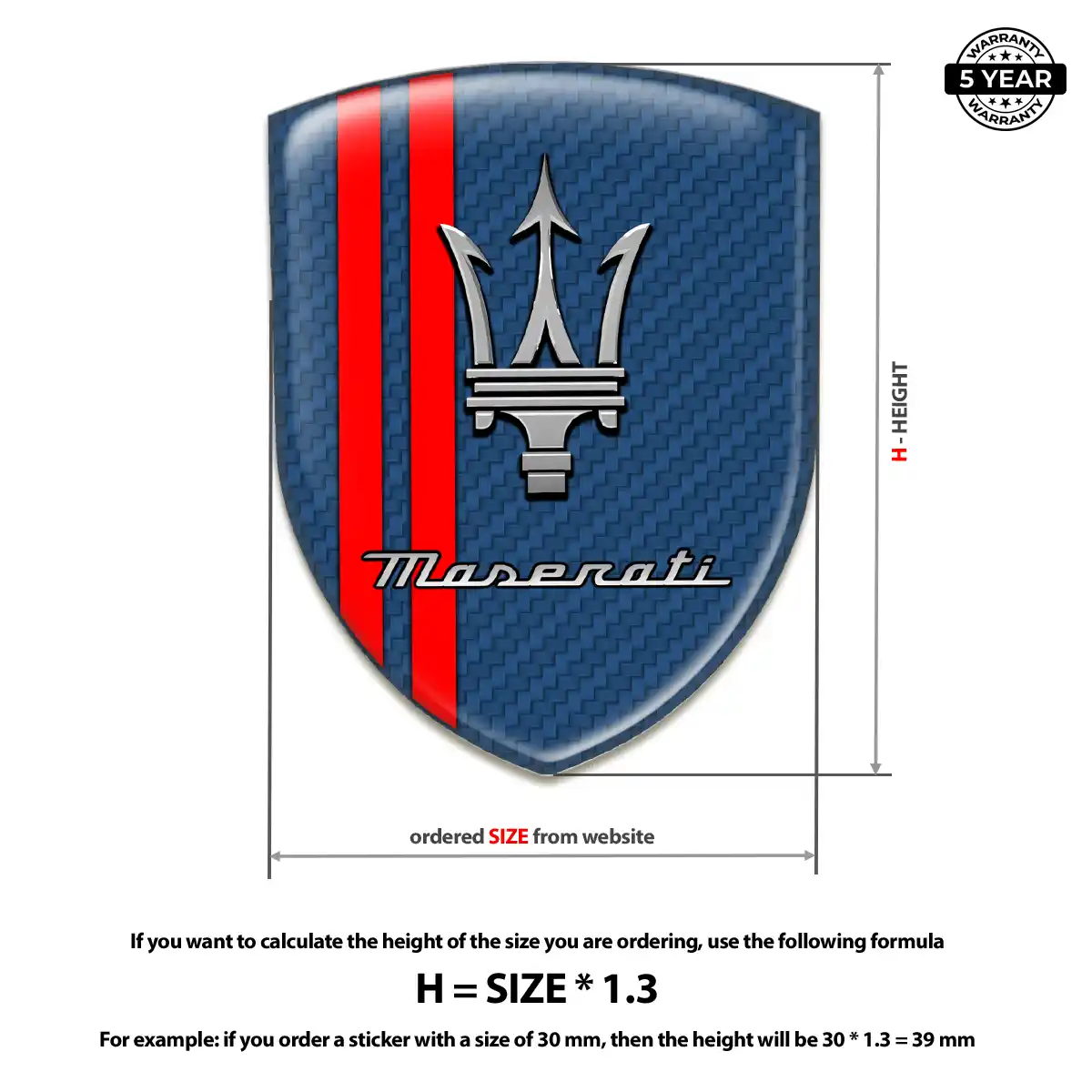 Maserati Emblem Domed Badge Sleek Style