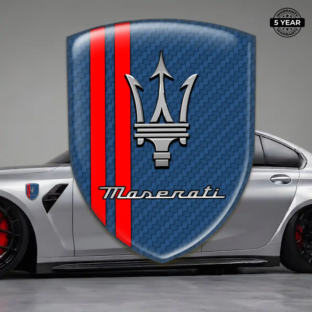 Maserati Emblem Domed Badge Sleek Style