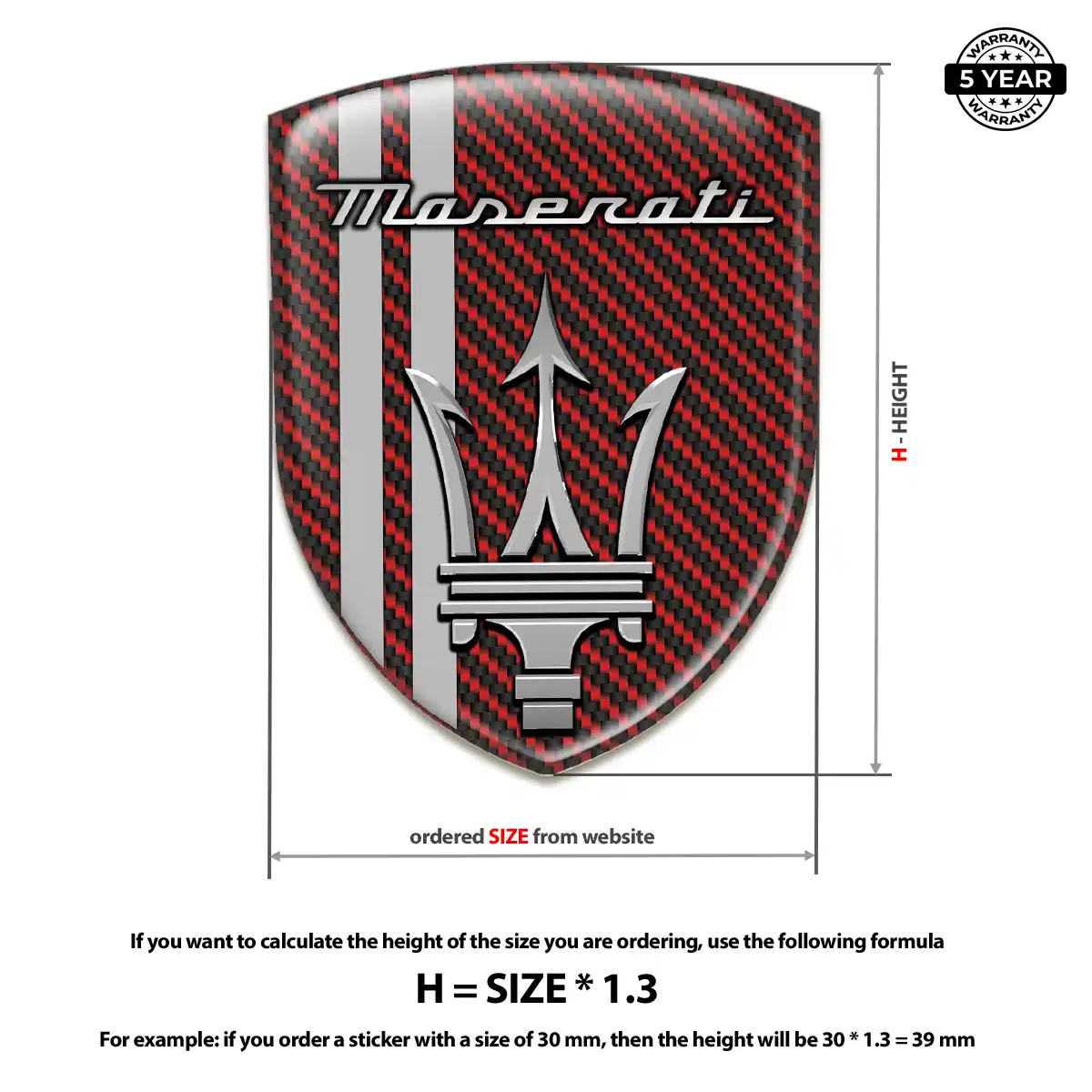 Maserati Emblem Shield Elite Finish