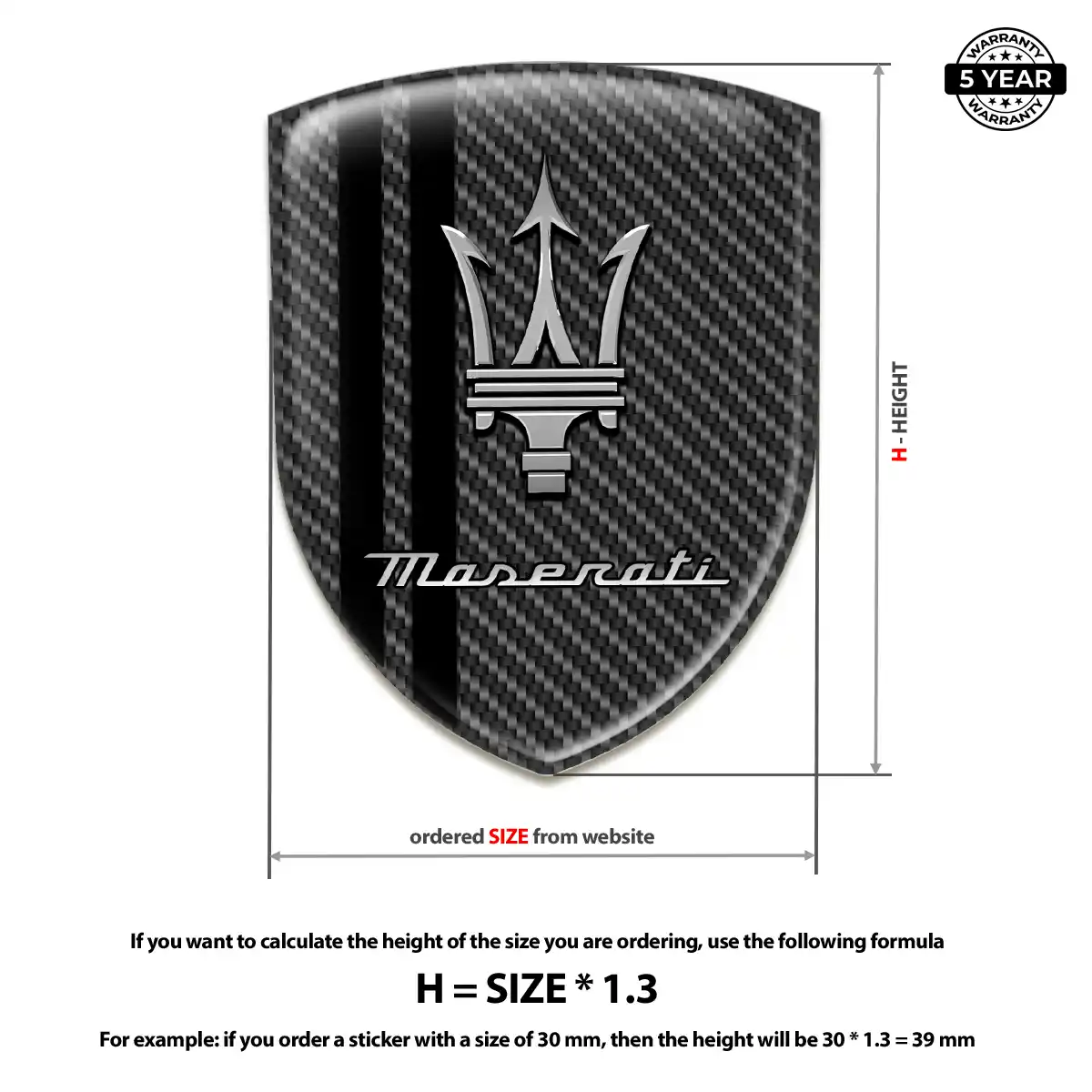 Maserati Emblem Silicone Elite Finish