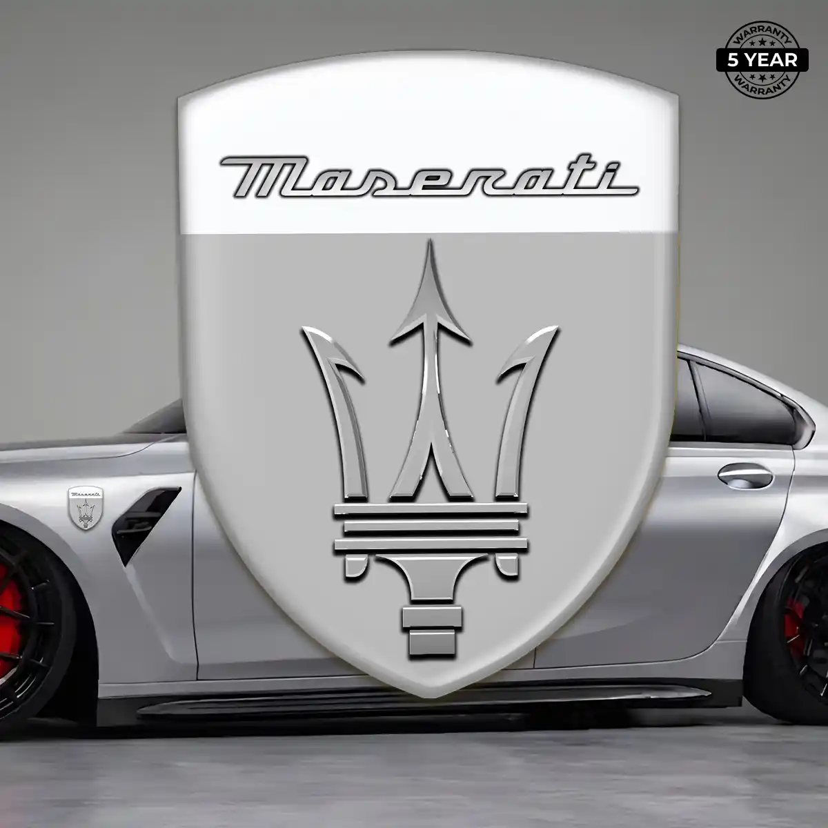 Maserati Epoxy Domed Sticker Elite Finish