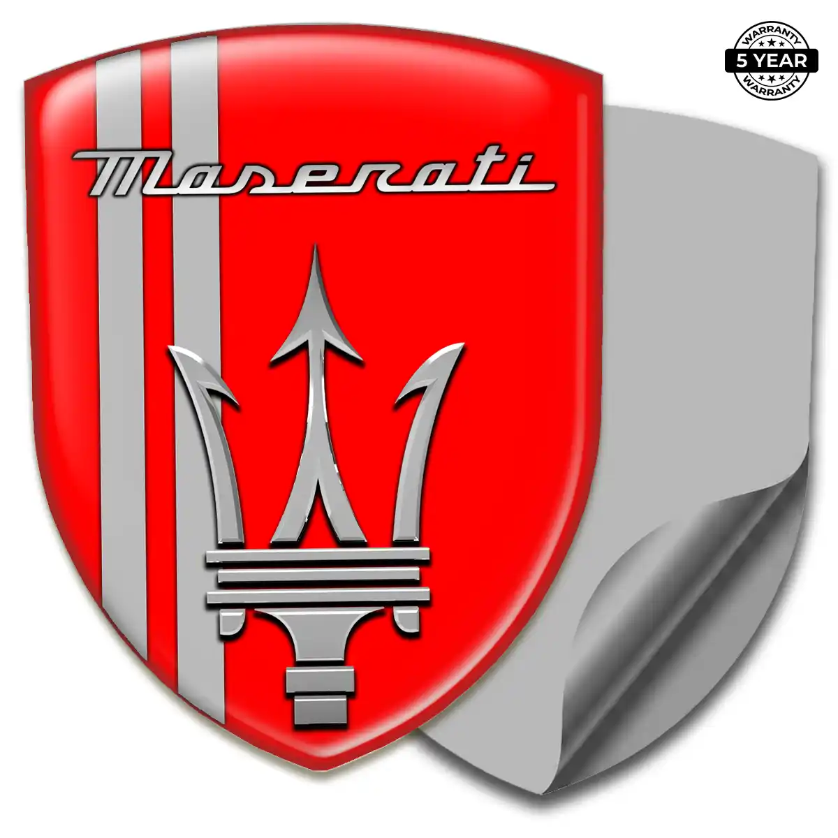 Maserati Epoxy Domed Sticker Refined Design