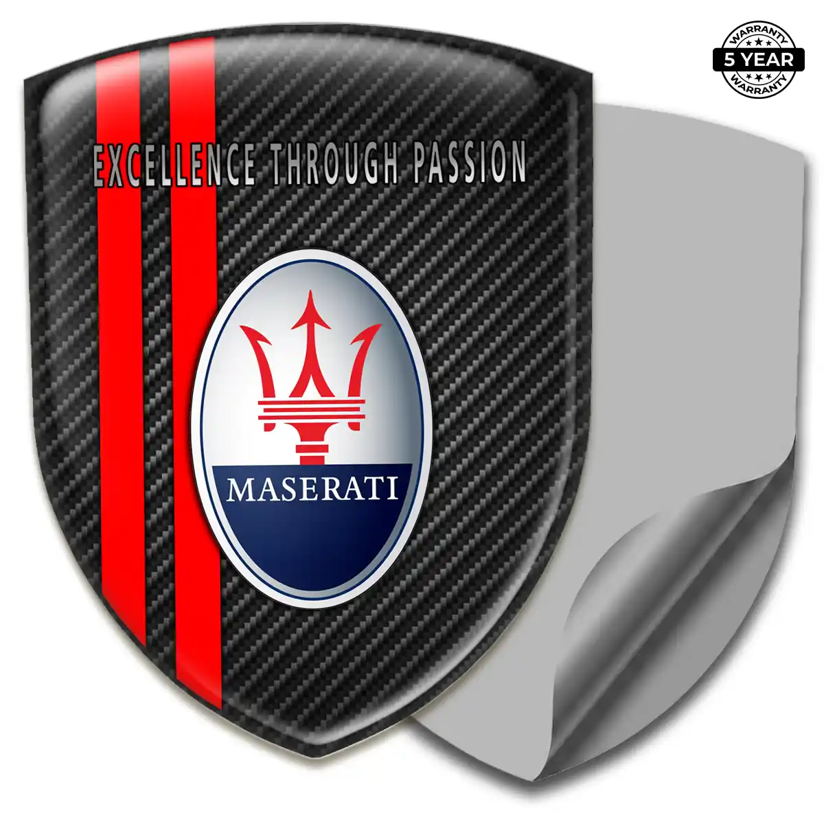 Maserati Epoxy Domed Sticker Sleek Style