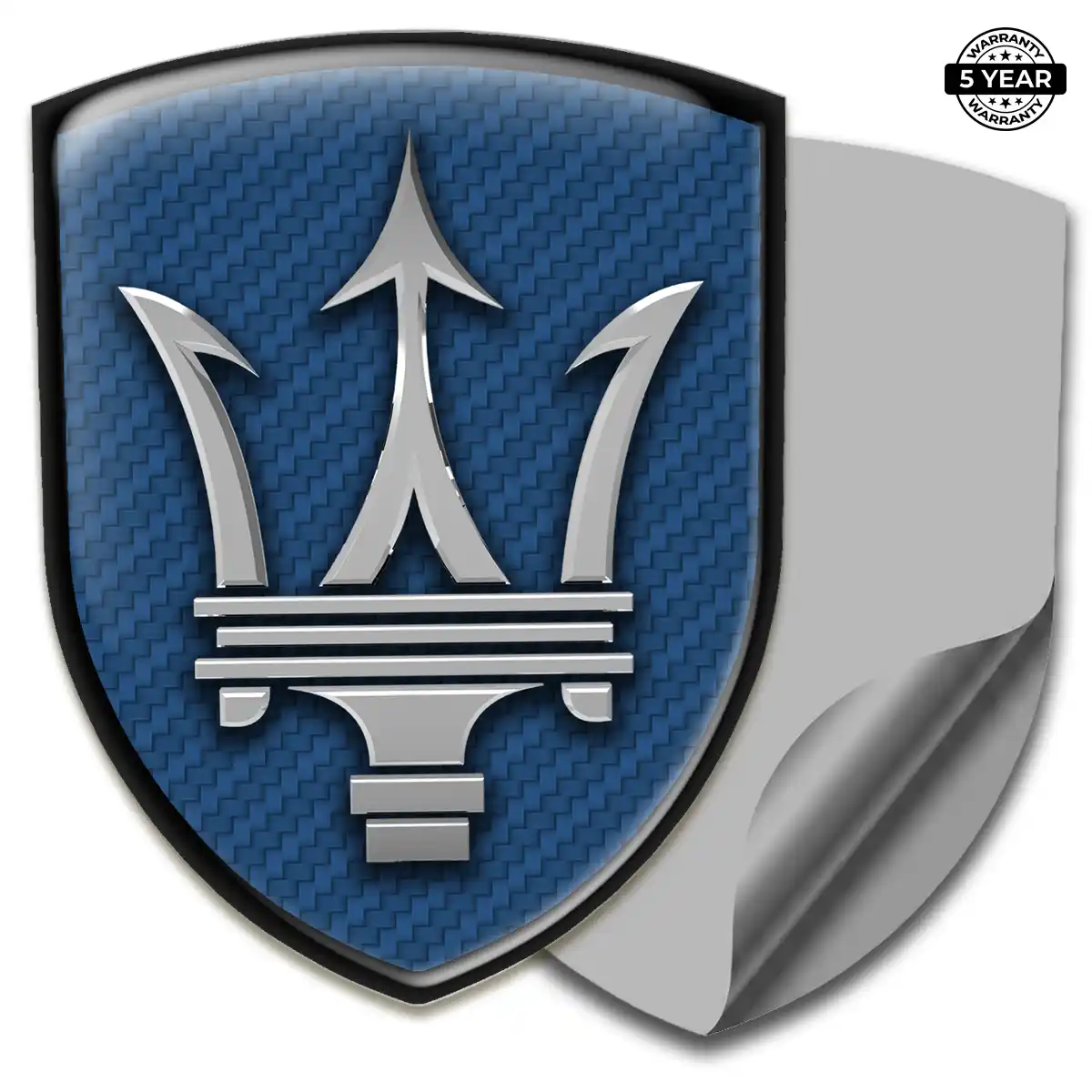 Maserati Gel Badge Sticker Elite Finish