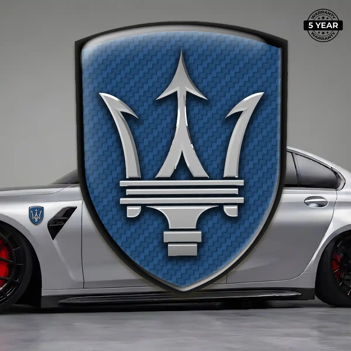 Maserati Gel Badge Sticker Elite Finish