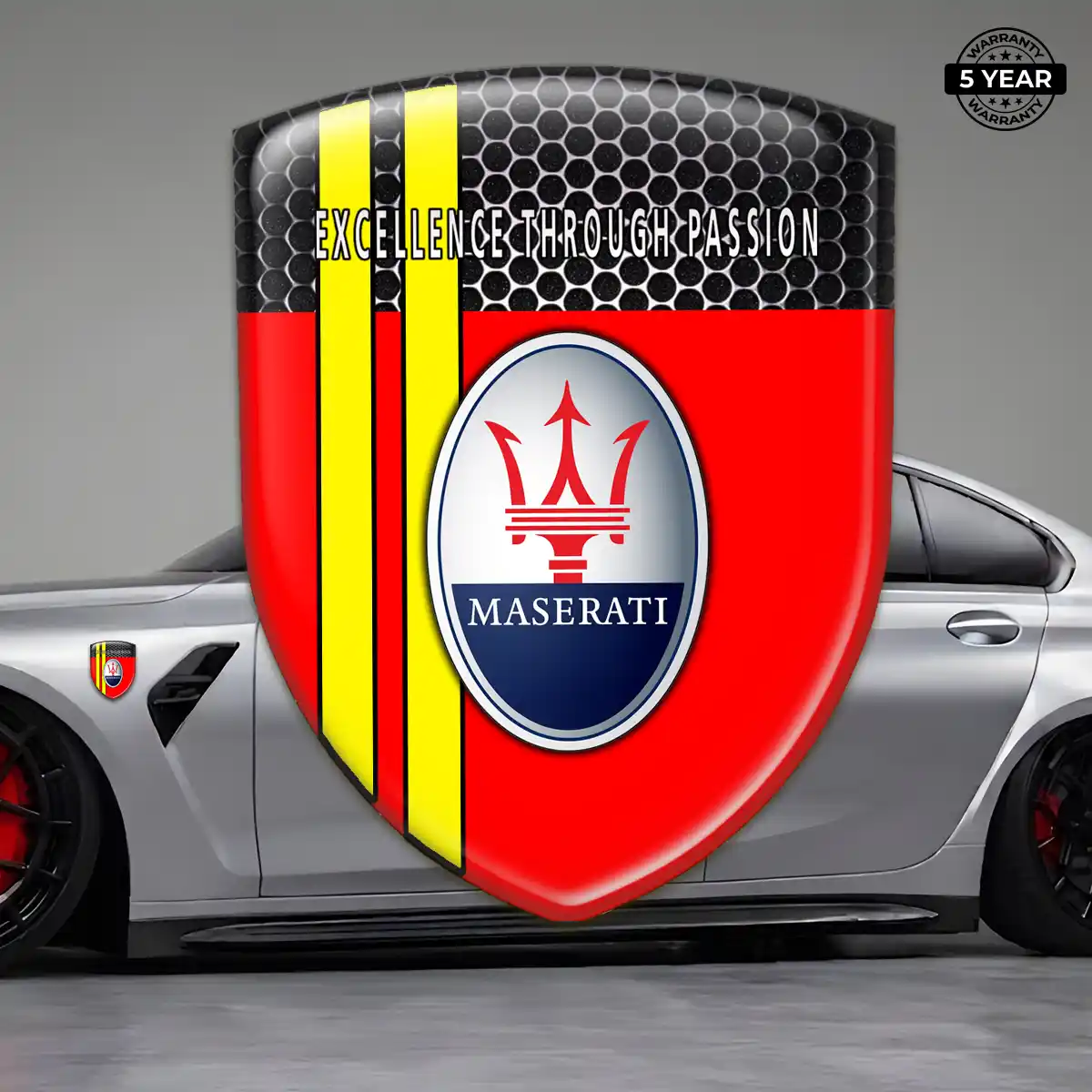 Maserati Gel Badge Sticker Refined Design
