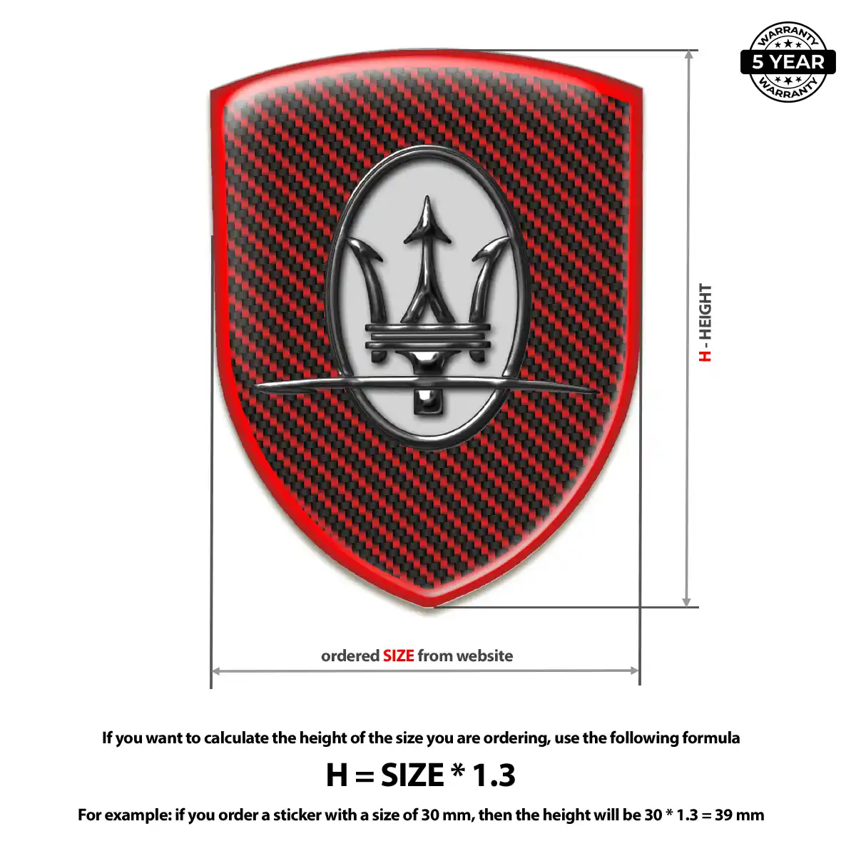 Maserati Gel Badge Sticker Sleek Style