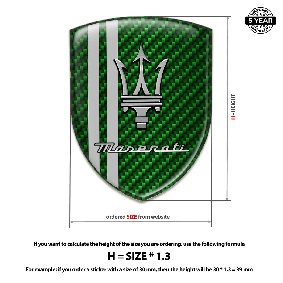 Maserati Gel Emblem Sticker Refined Design