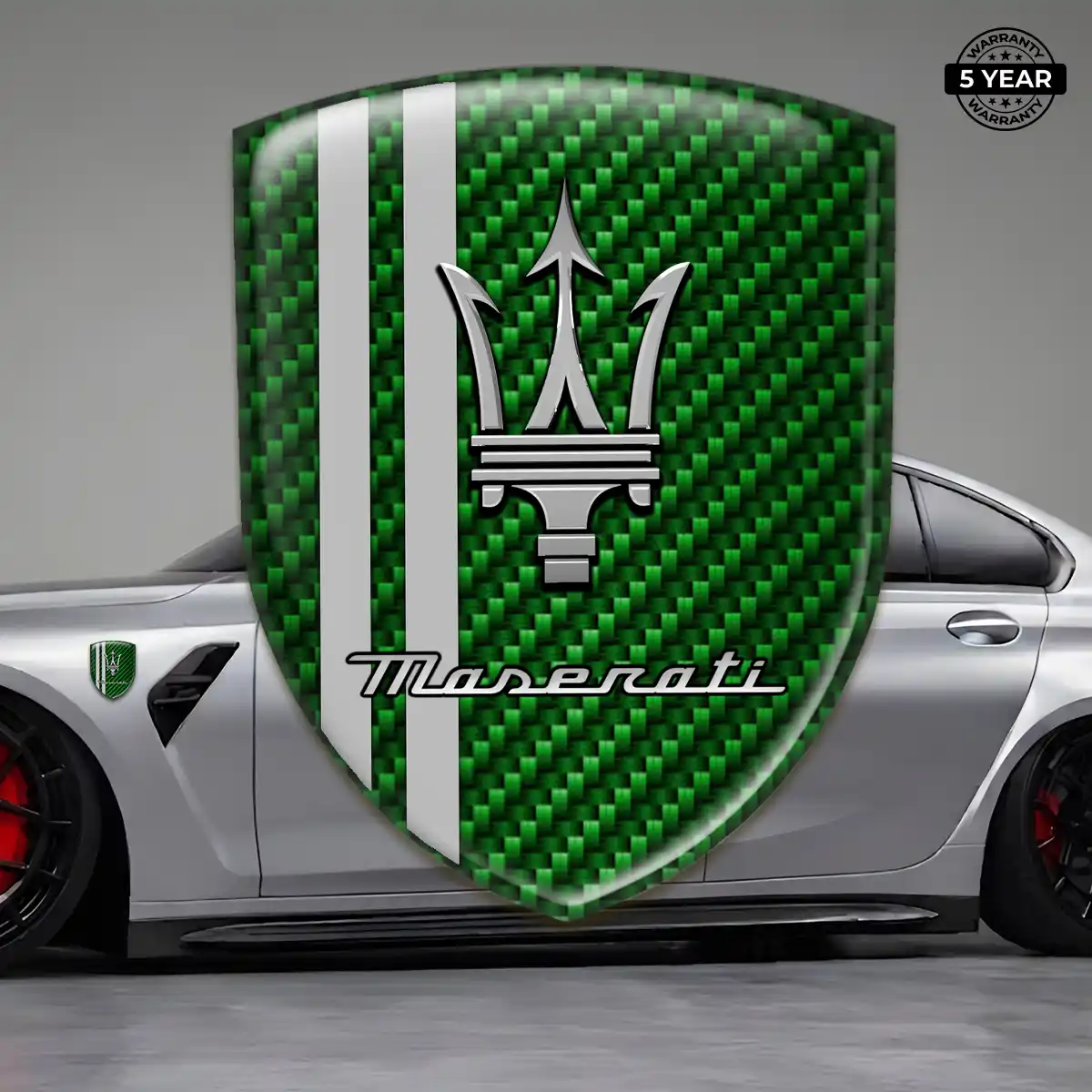 Maserati Gel Emblem Sticker Refined Design
