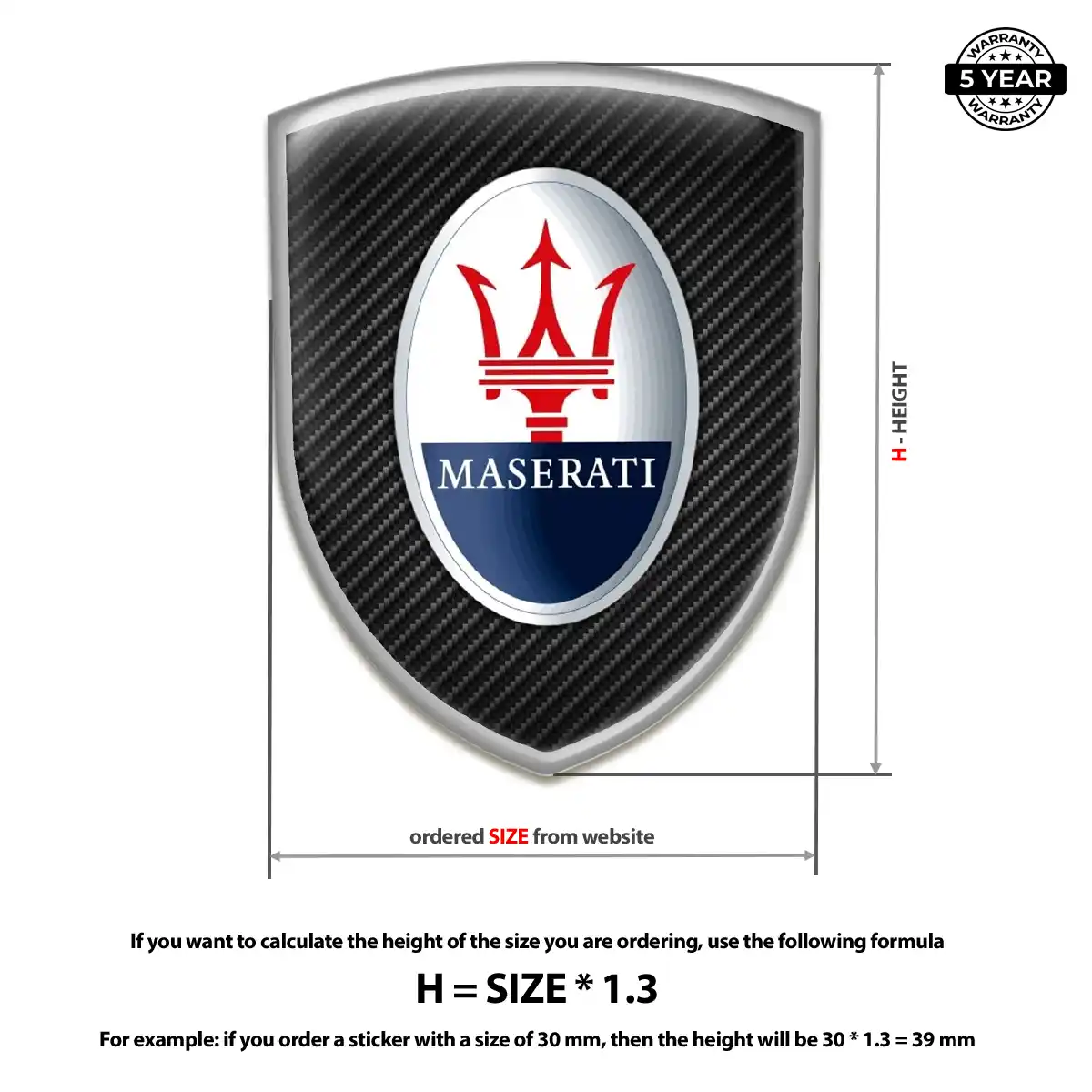 Maserati Gel Emblem Sticker Sleek Style