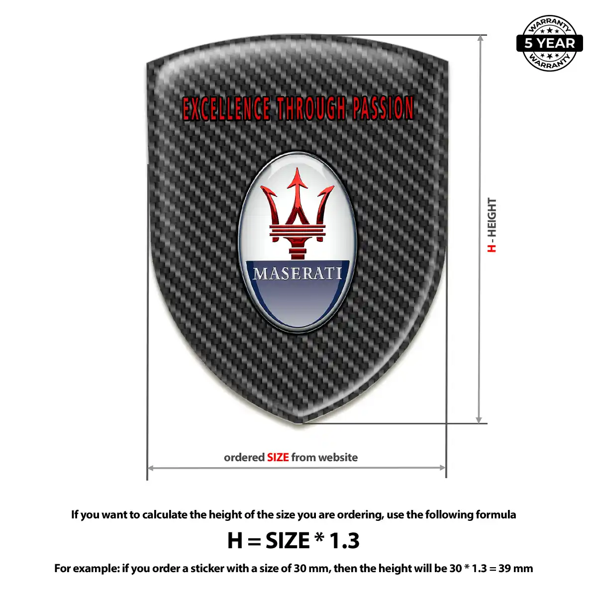 Maserati Logo Emblem Elite Finish