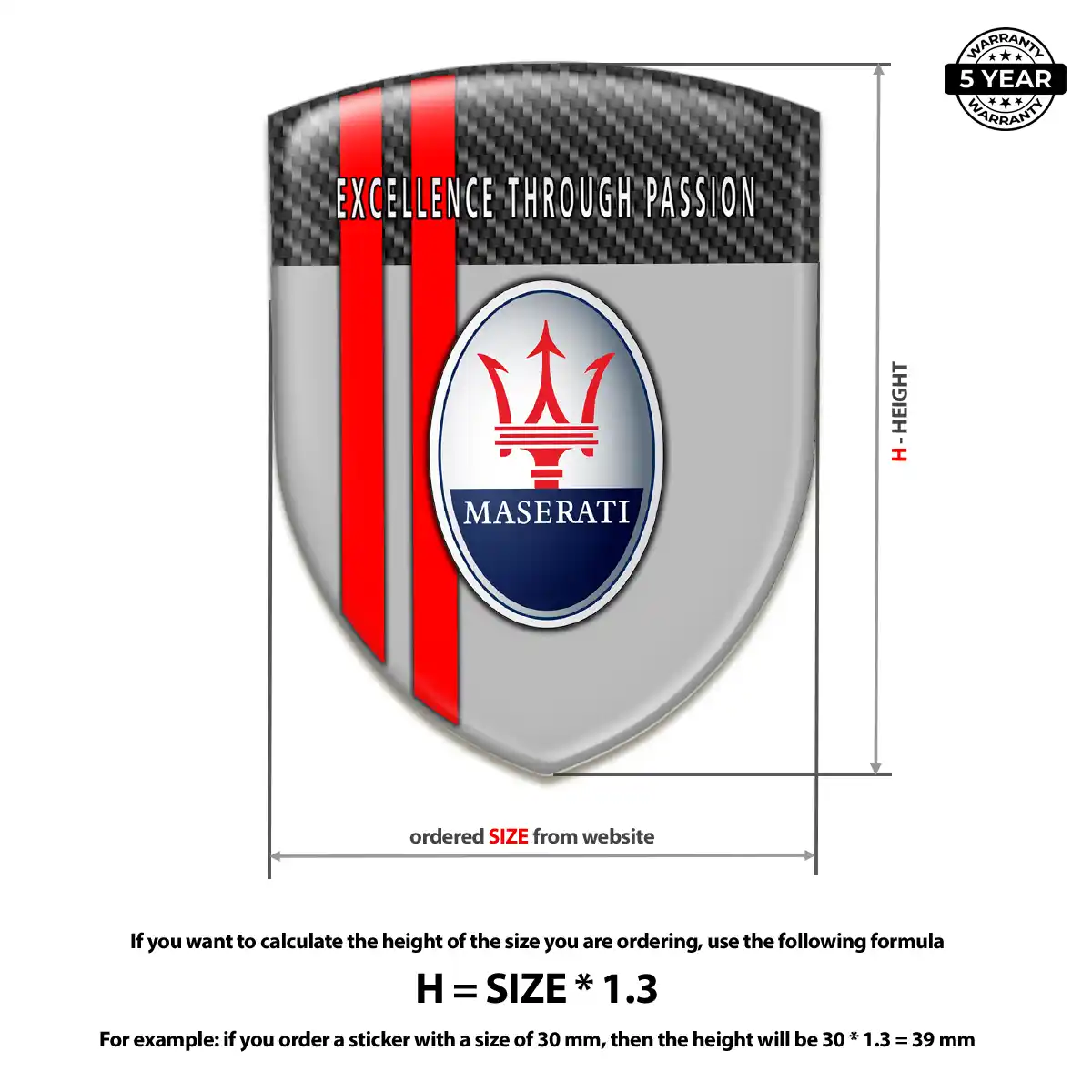 Maserati Logo Sticker Elite Finish