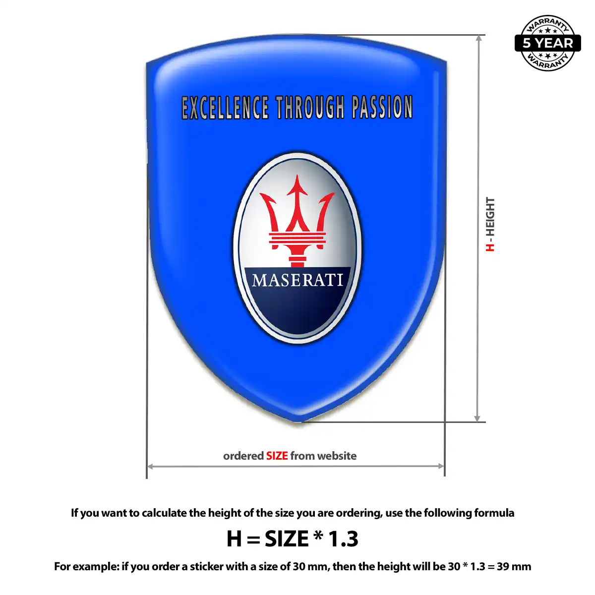 Maserati Logo Sticker Prime Quality