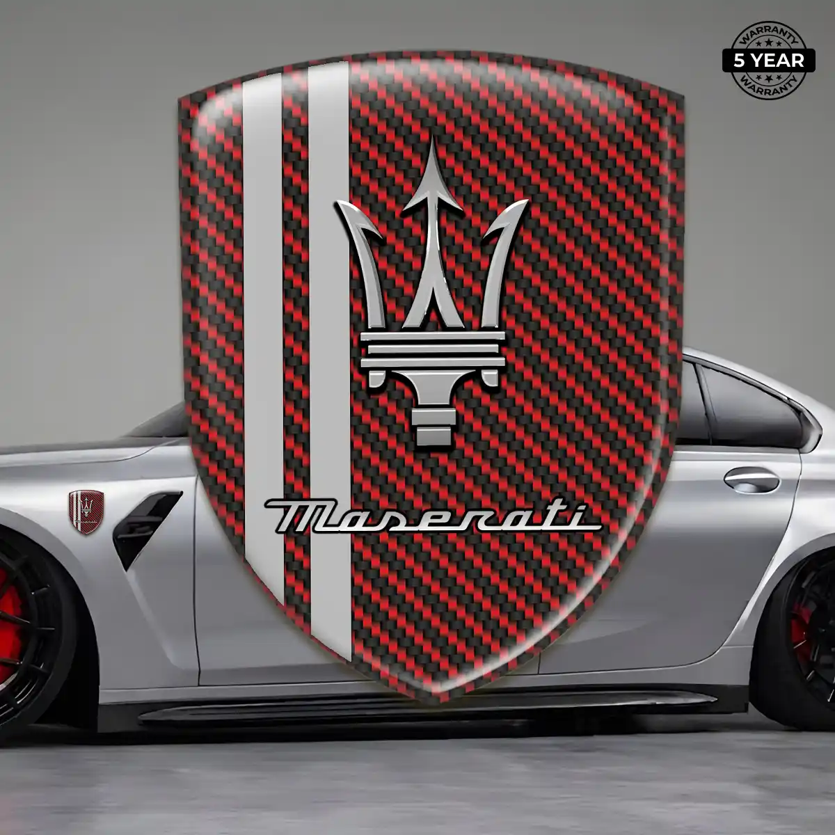 Maserati Logo Sticker Refined Design