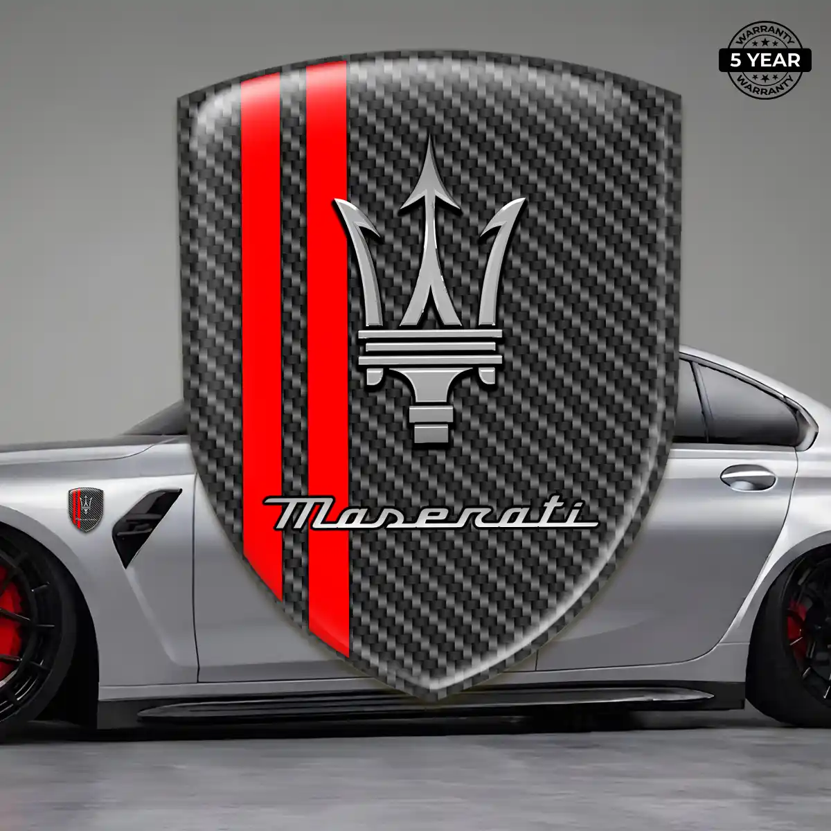 Maserati Polyurethane Domed Sticker Elite Finish