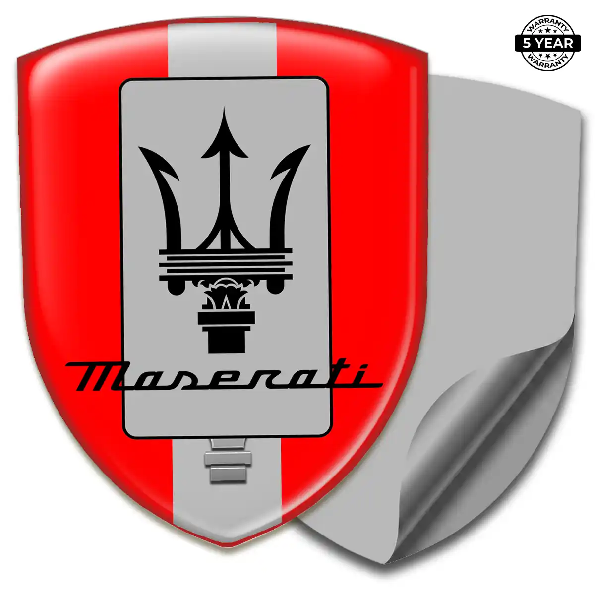 Maserati Polyurethane Domed Sticker Sleek Style