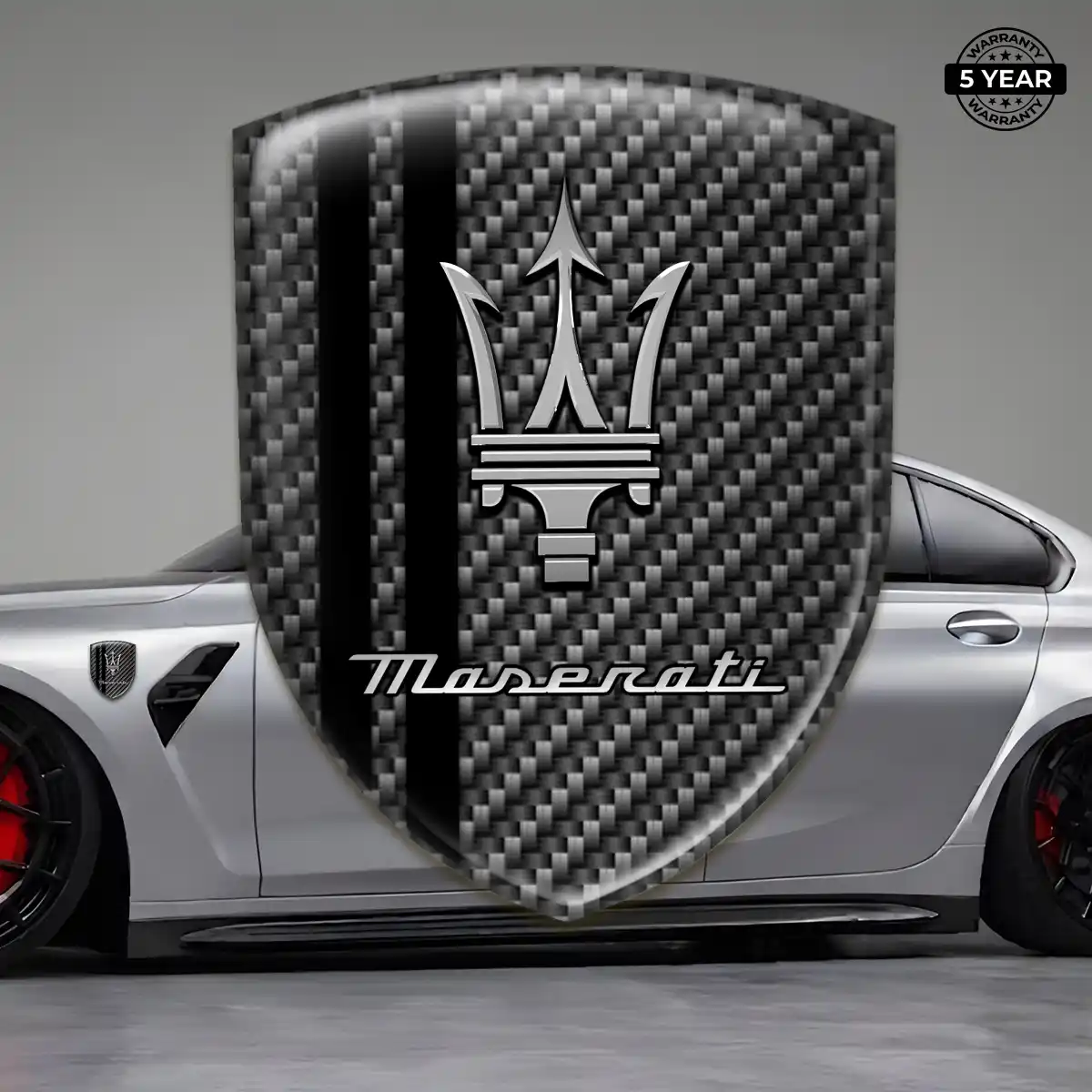 Maserati Resin Badge Sticker Refined Design