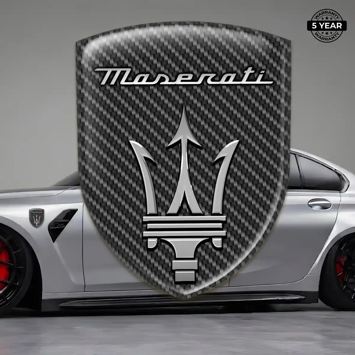 Maserati Resin Badge Sticker Sleek Style