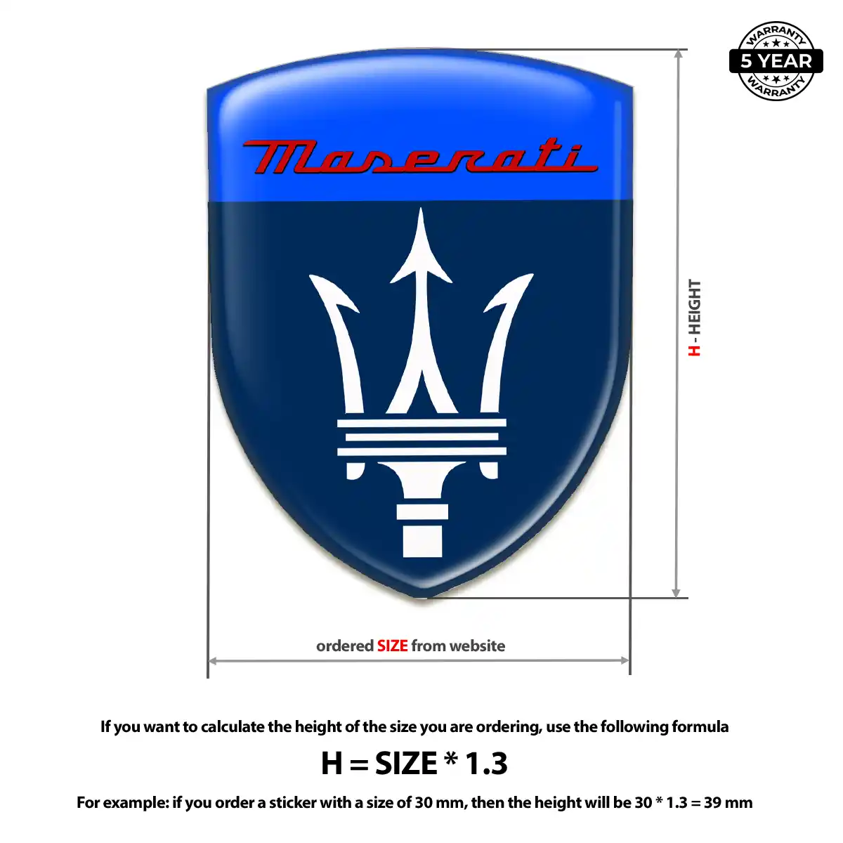 Maserati Resin Badge Sticker Superior Craft
