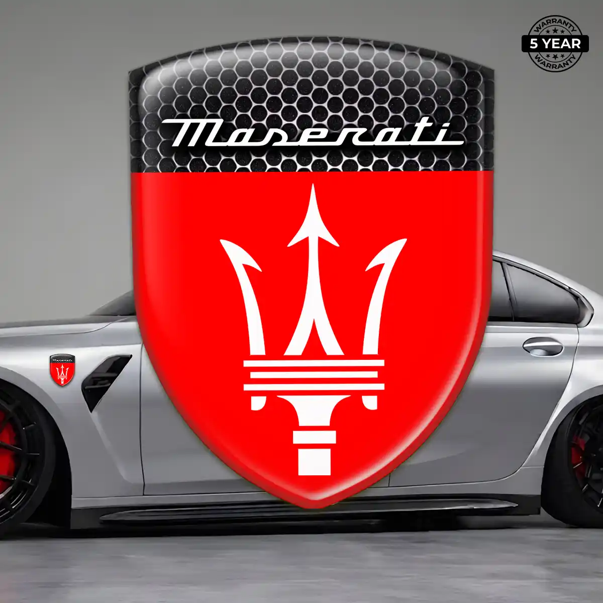 Maserati Resin Domed Sticker Elite Finish