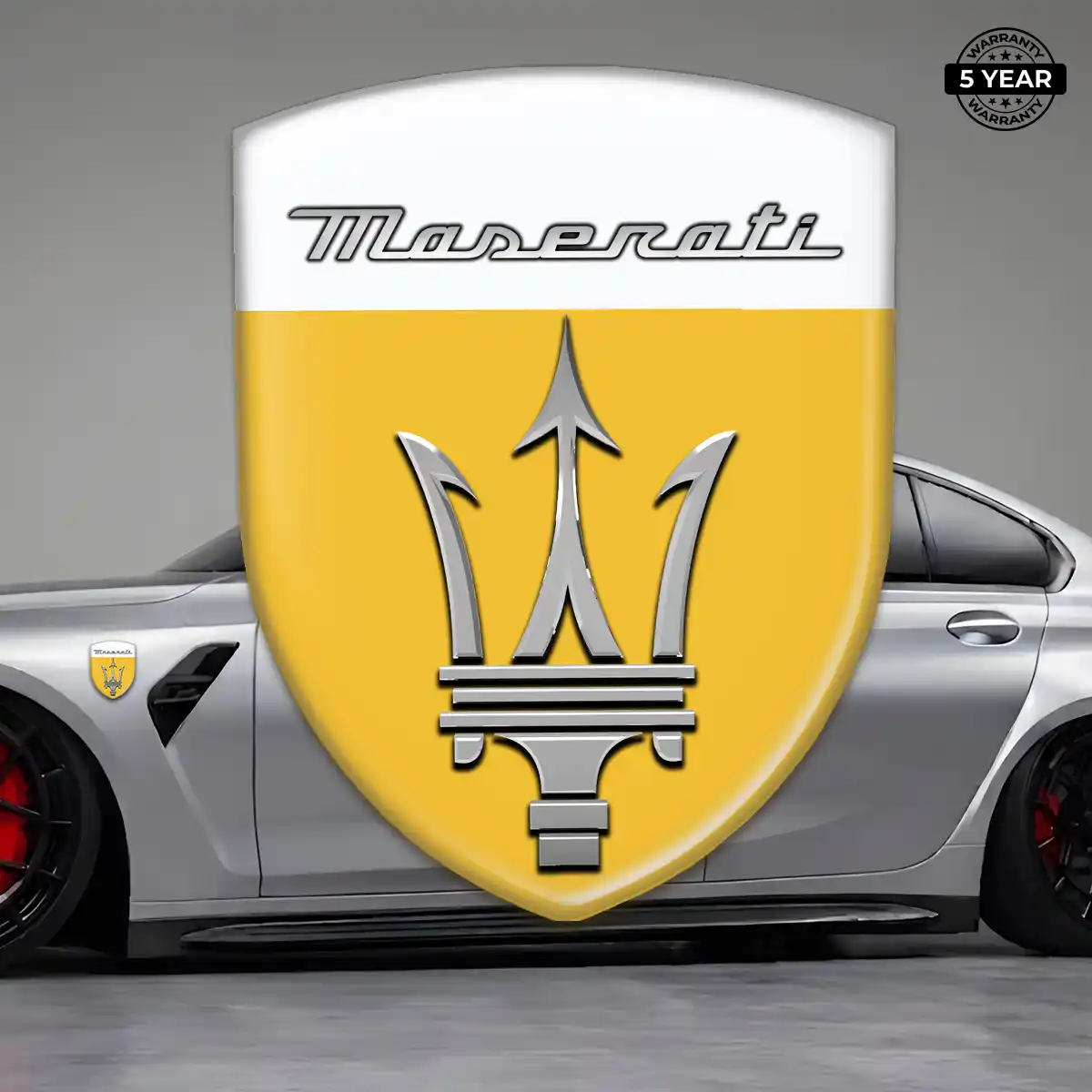 Maserati Resin Domed Sticker Sleek Style