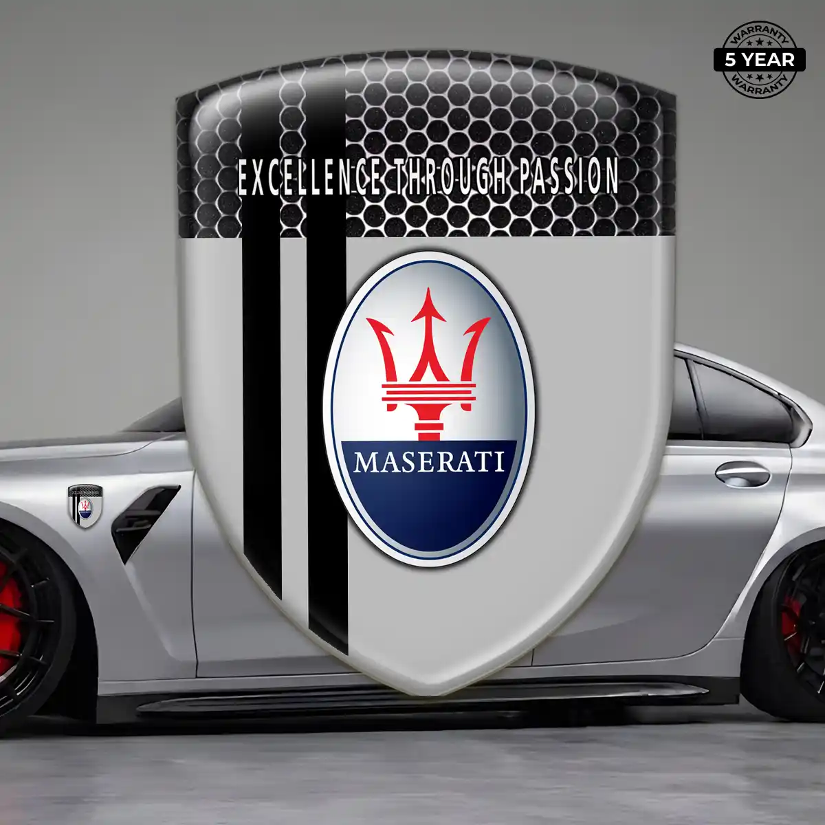 Maserati Resin Emblem Sticker Elite Finish