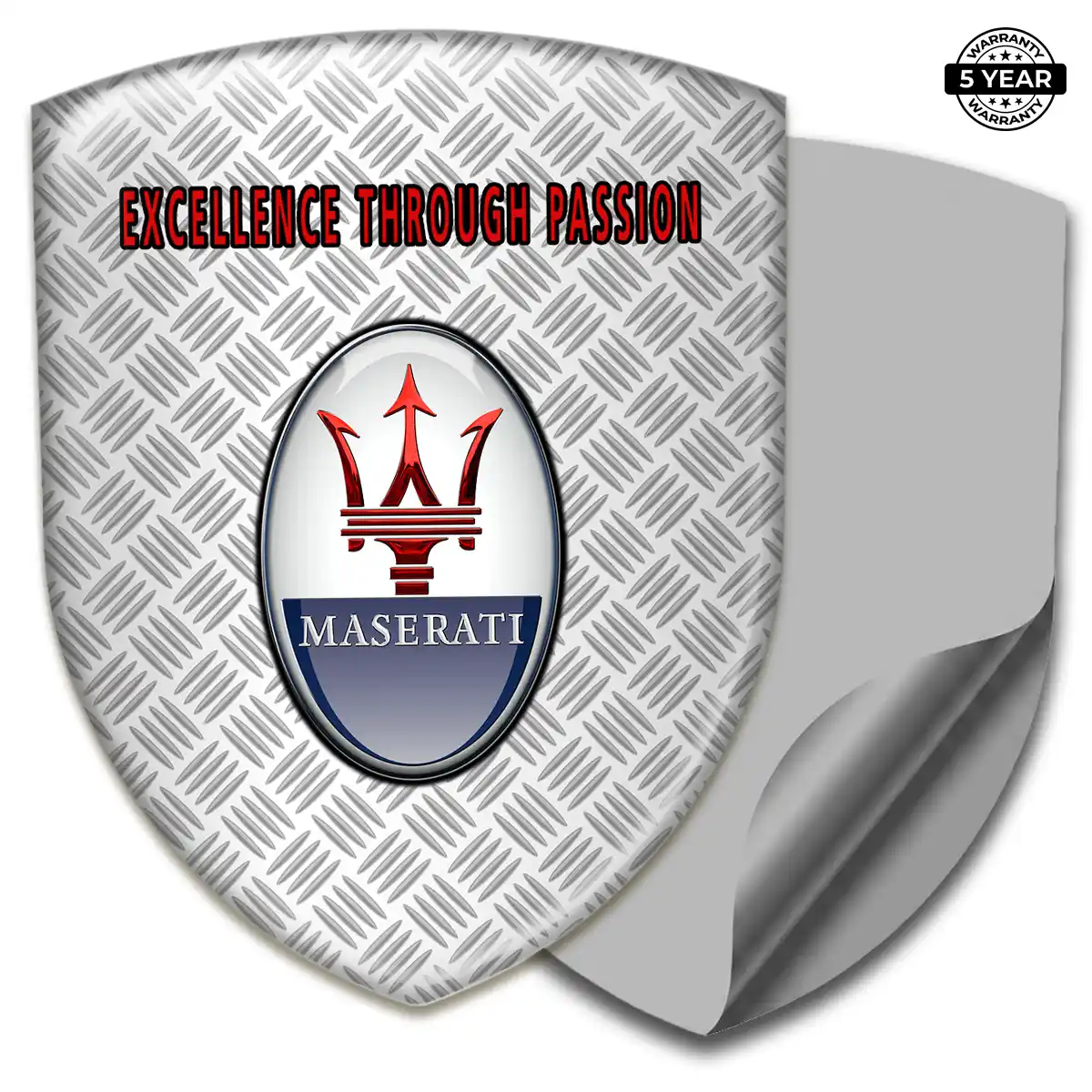 Maserati Resin Emblem Sticker Refined Design