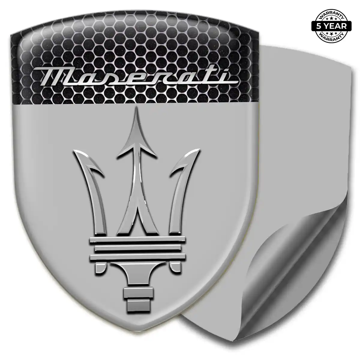 Maserati Resin Emblem Sticker Sleek Style