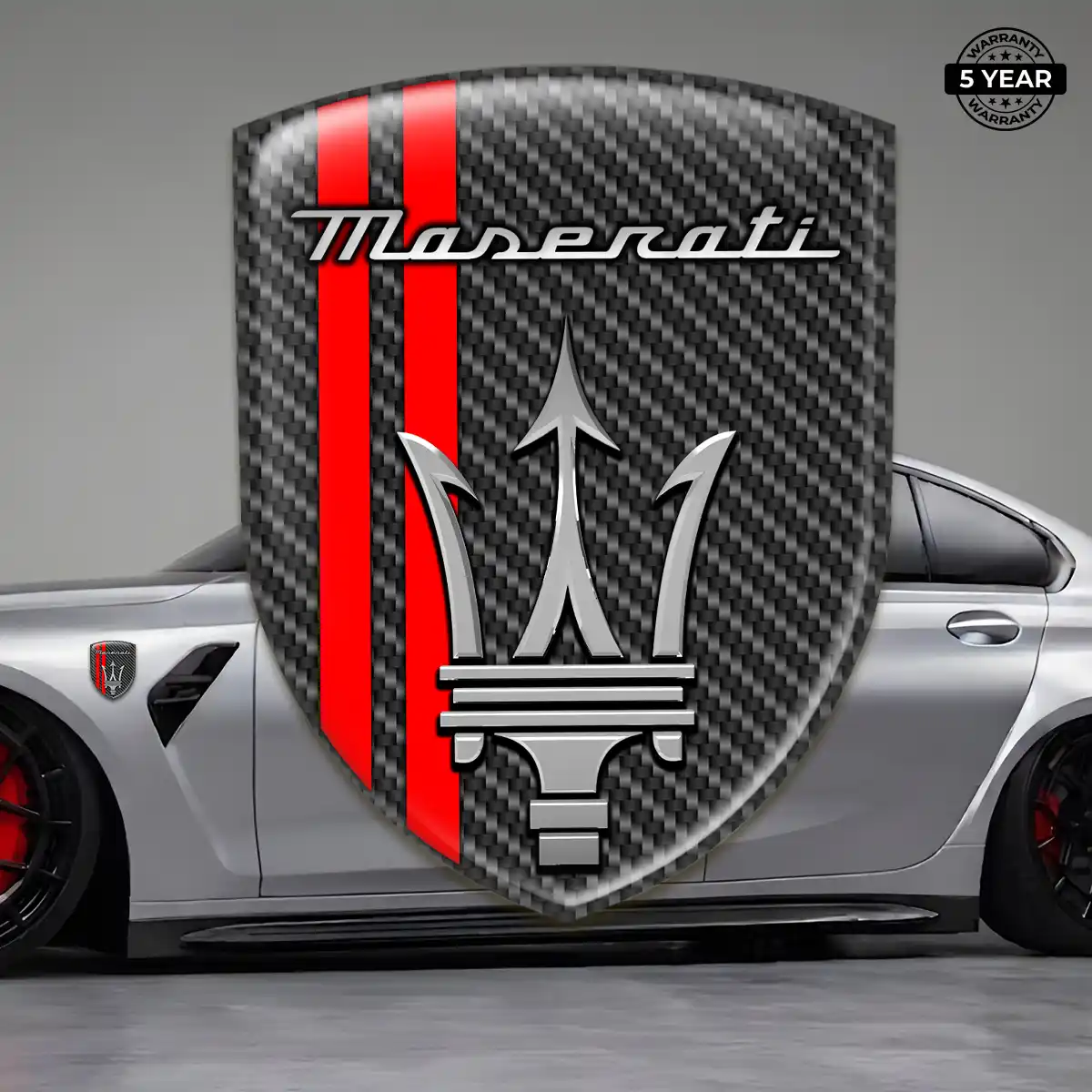 Maserati Self Adhesive Emblem Sticker Superior Craft