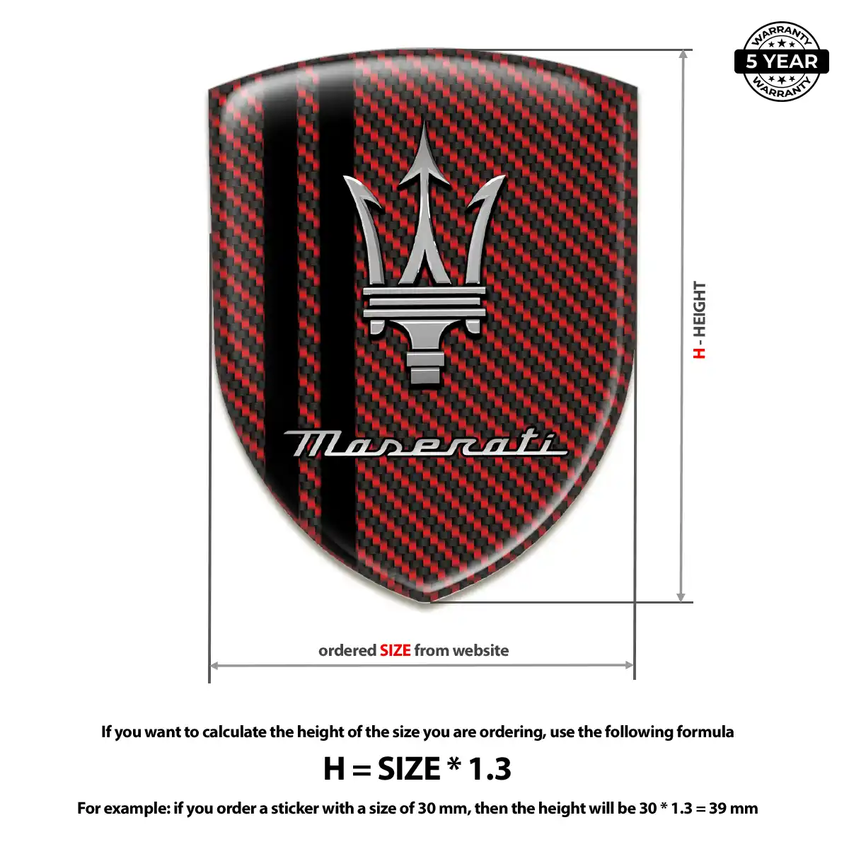 Maserati Silicone Badge Elite Finish