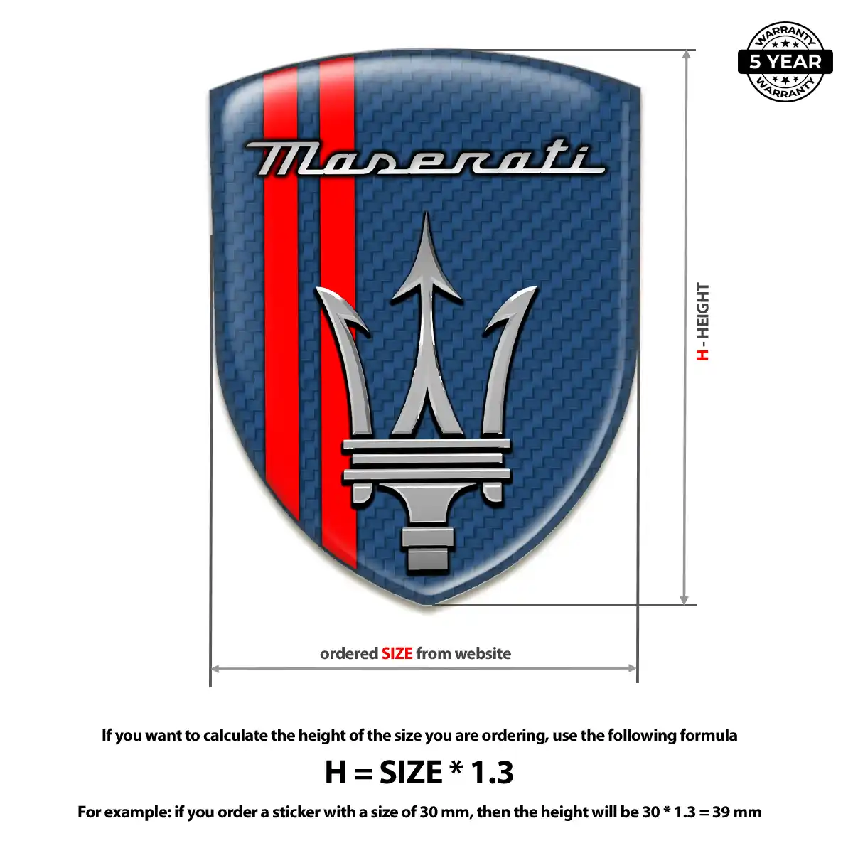 Maserati Silicone Badge Superior Craft
