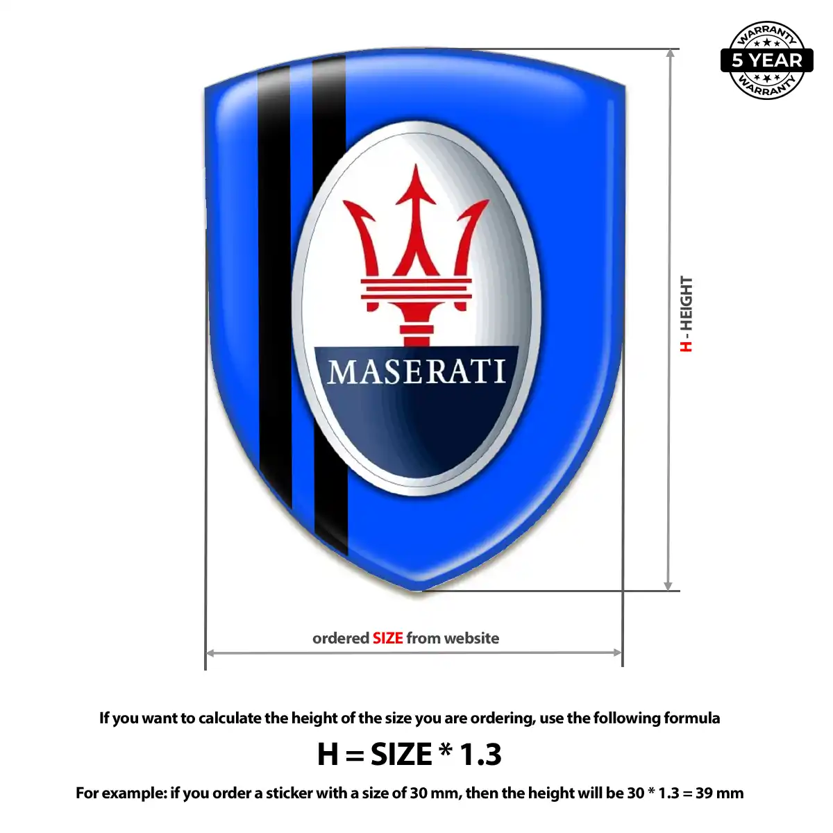 Maserati Silicone Sticker Elite Finish