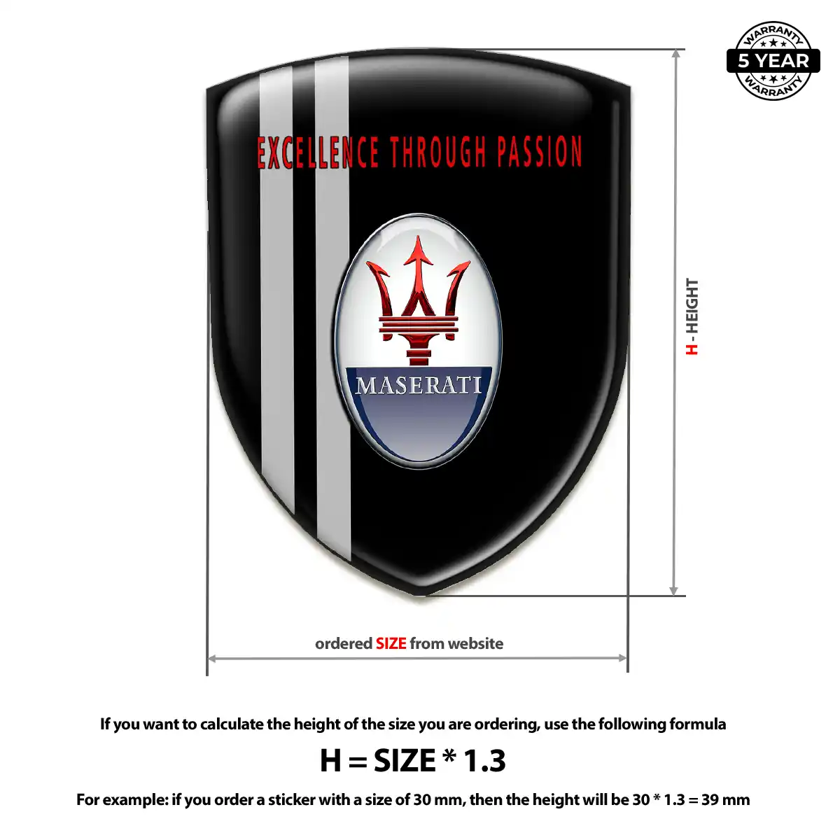 Maserati Silicone Sticker Prime Quality