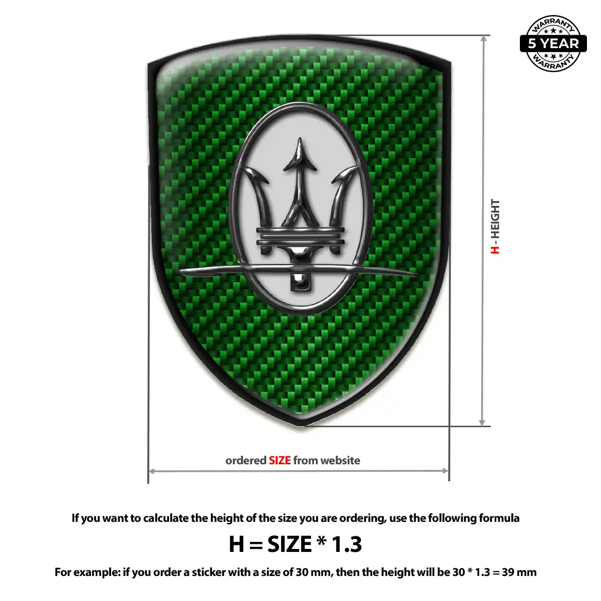 Maserati Silicone Sticker Refined Design