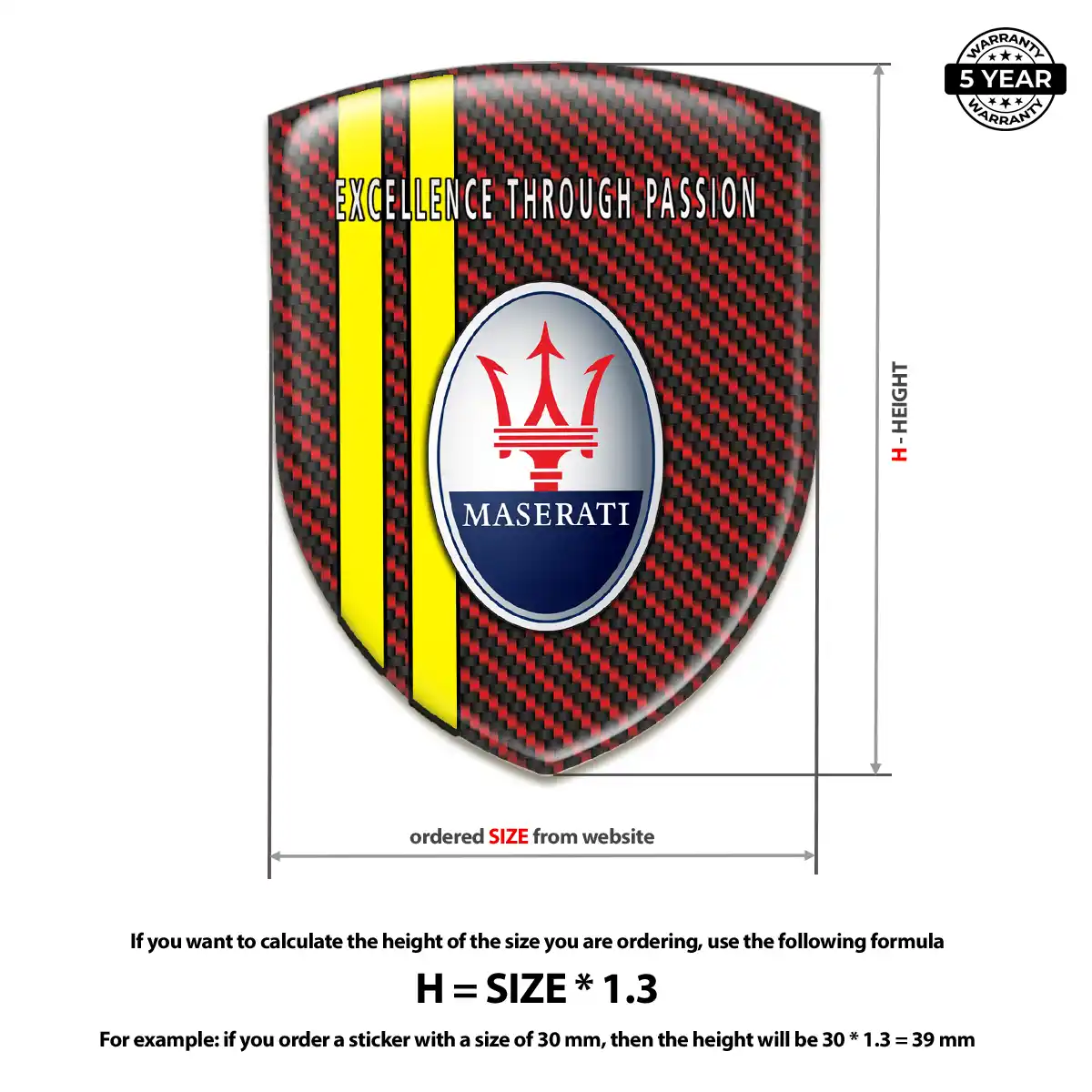 Maserati Silicone Sticker Superior Craft