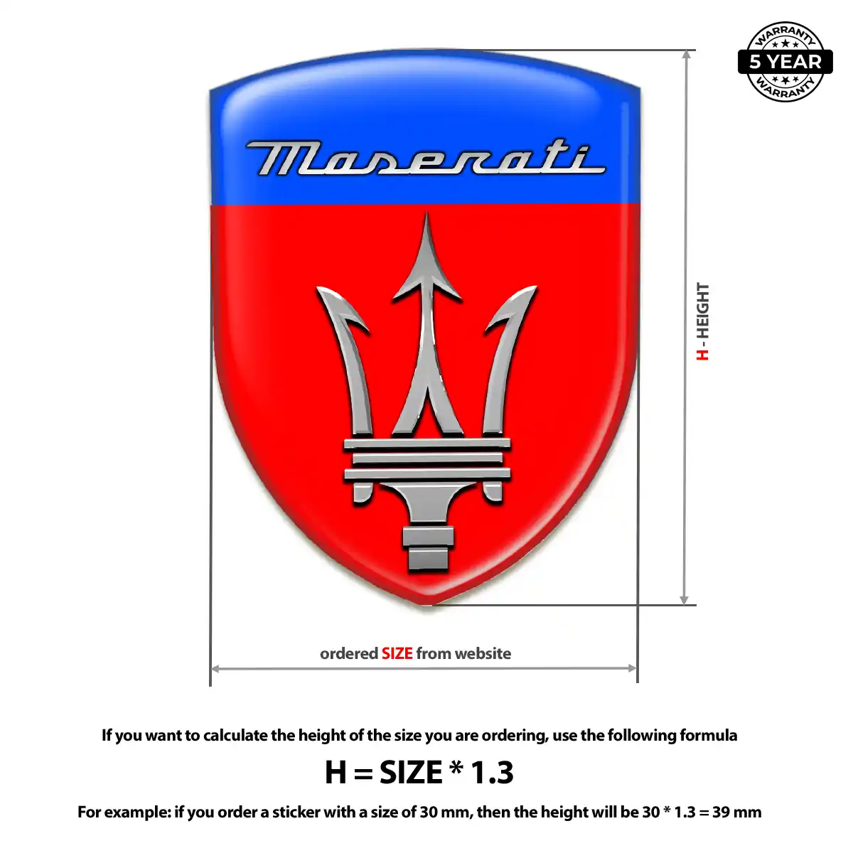Maserati Vehicle Logo Sticker Elite Finish
