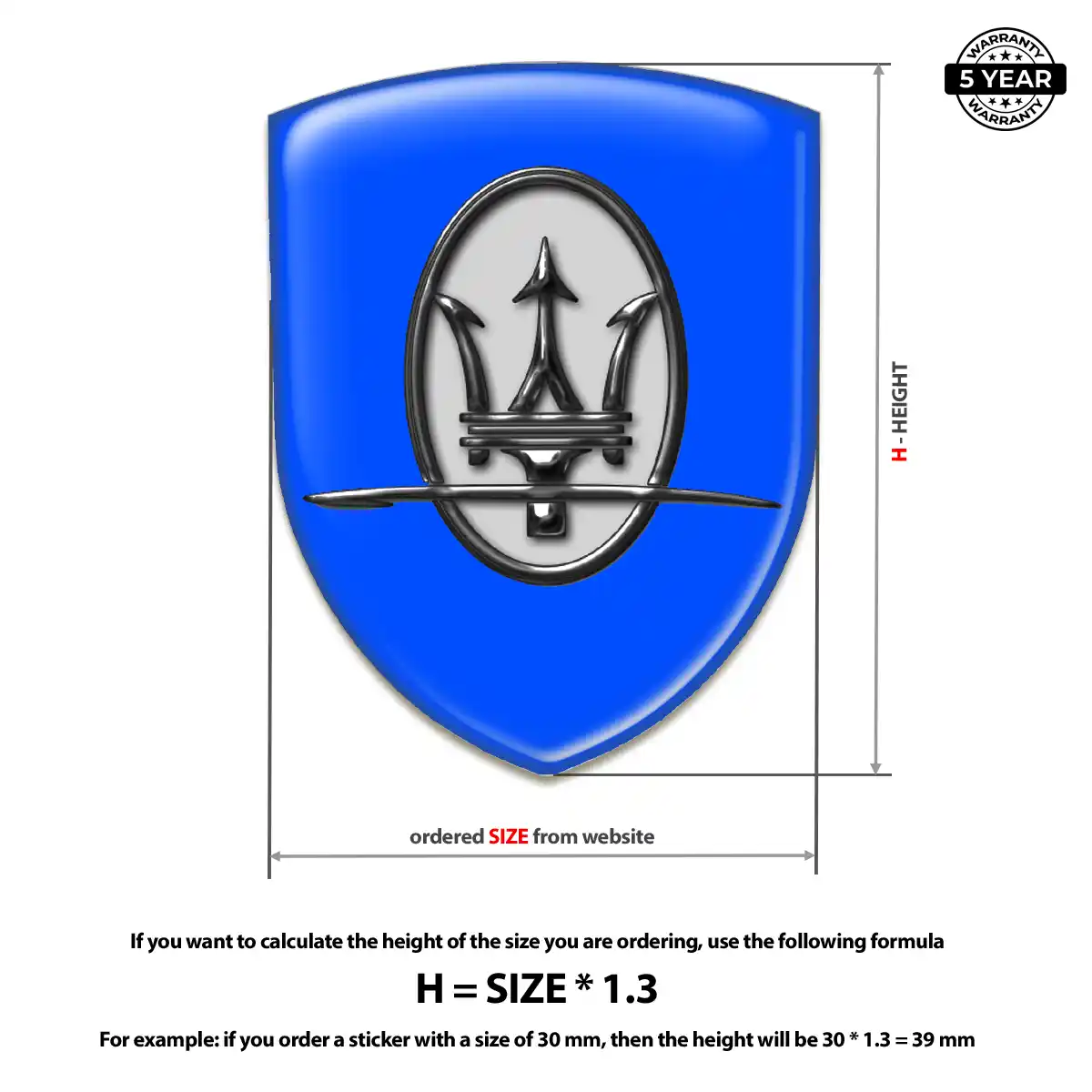 Maserati Vehicle Logo Sticker Refined Design