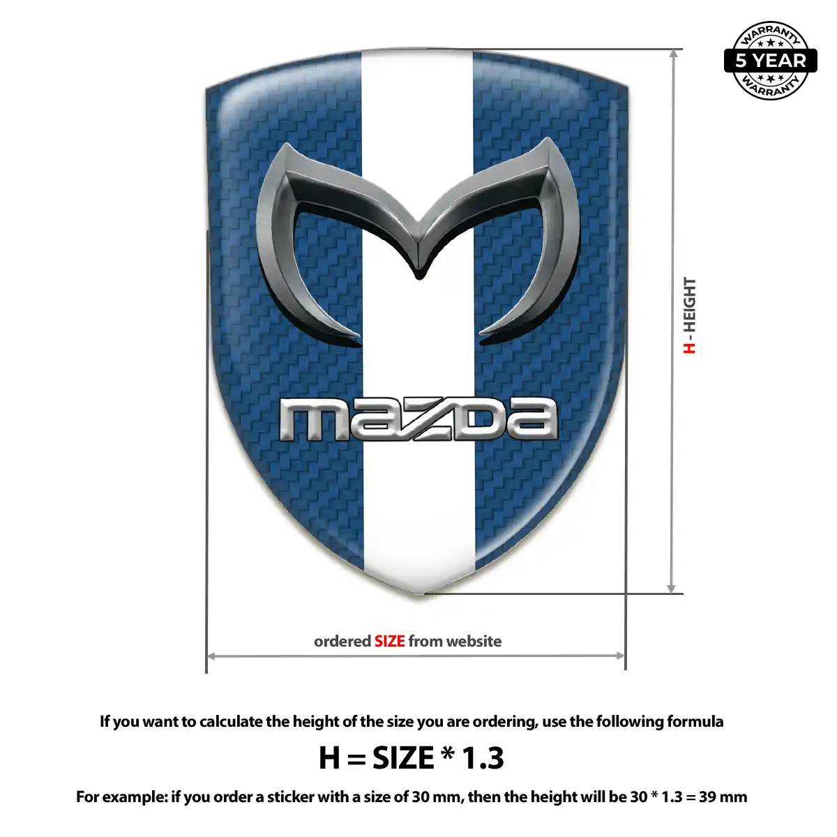 Mazda 3D Badge Sticker Refined Design