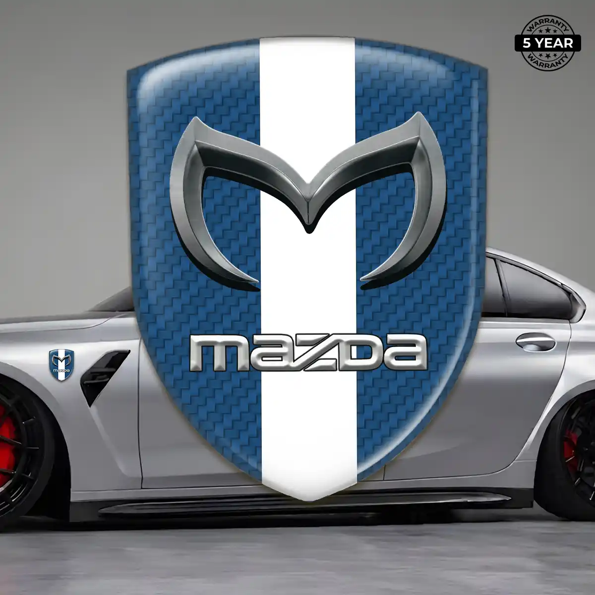 Mazda 3D Badge Sticker Refined Design