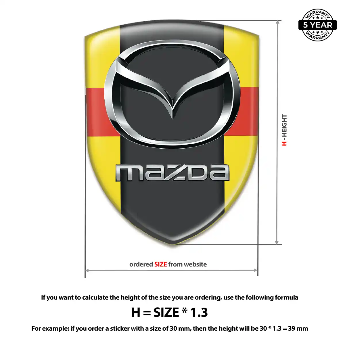 Mazda 3D Badge Sticker Sleek Style