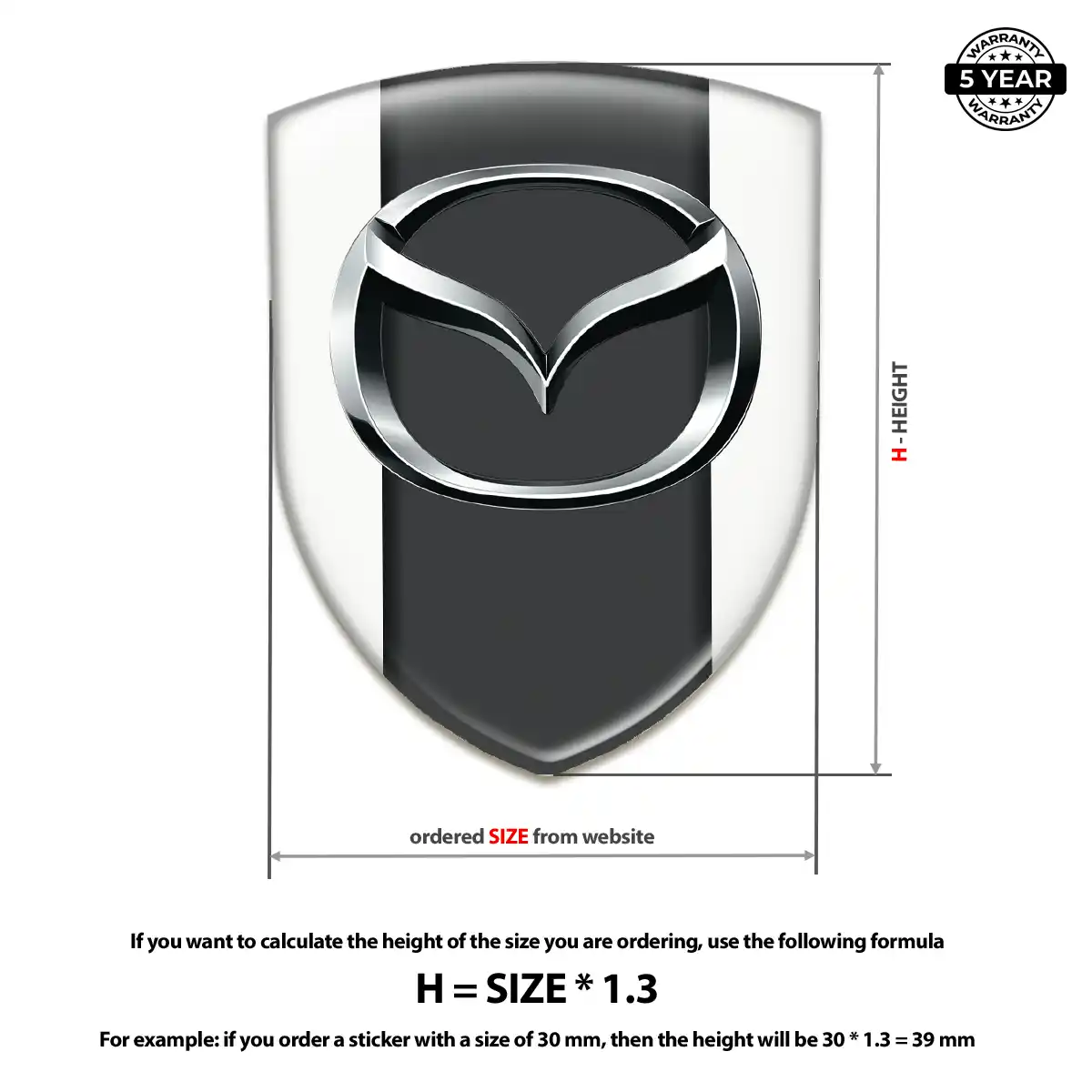 Mazda 3D Emblem Sticker Refined Design