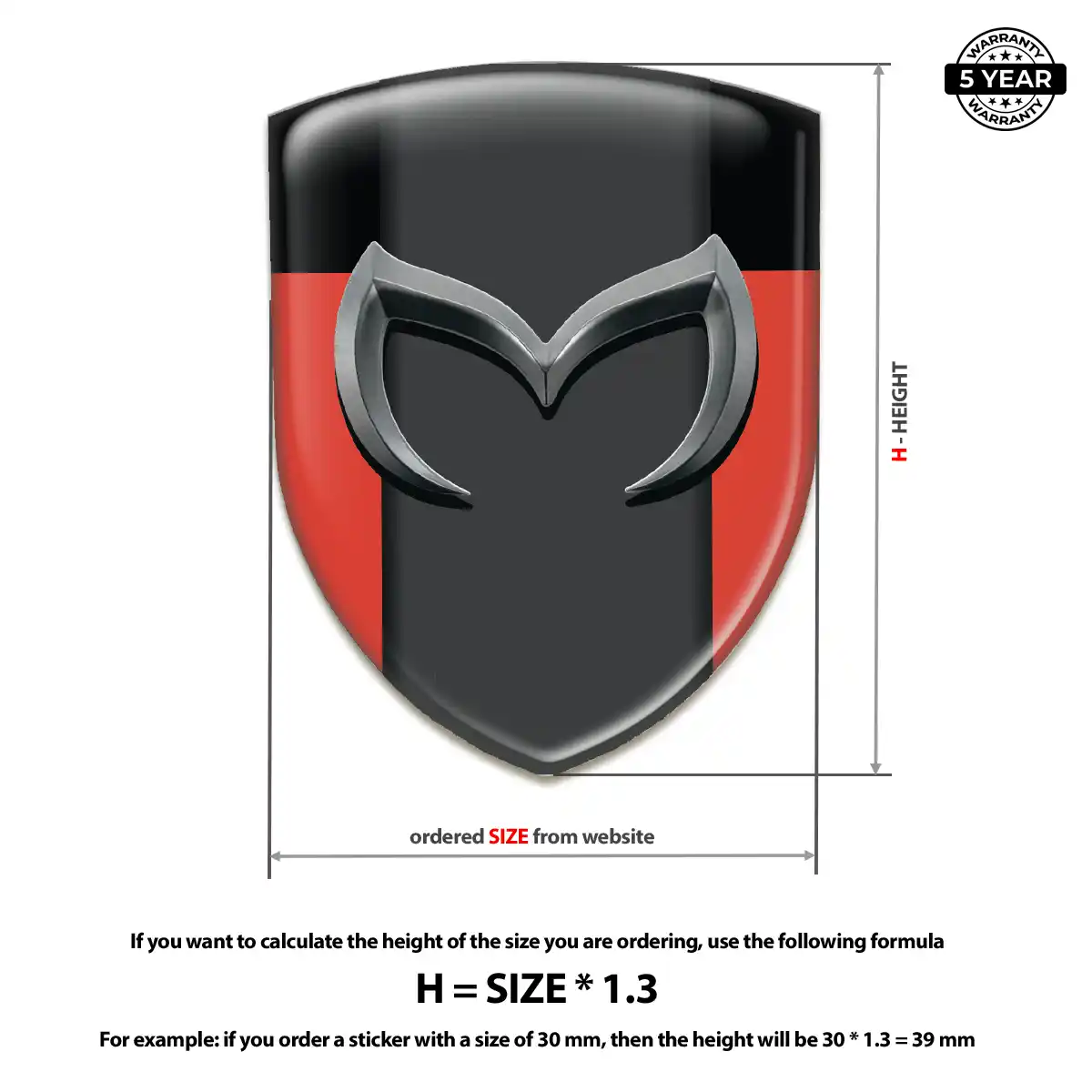 Mazda 3D Emblem Sticker Sleek Style