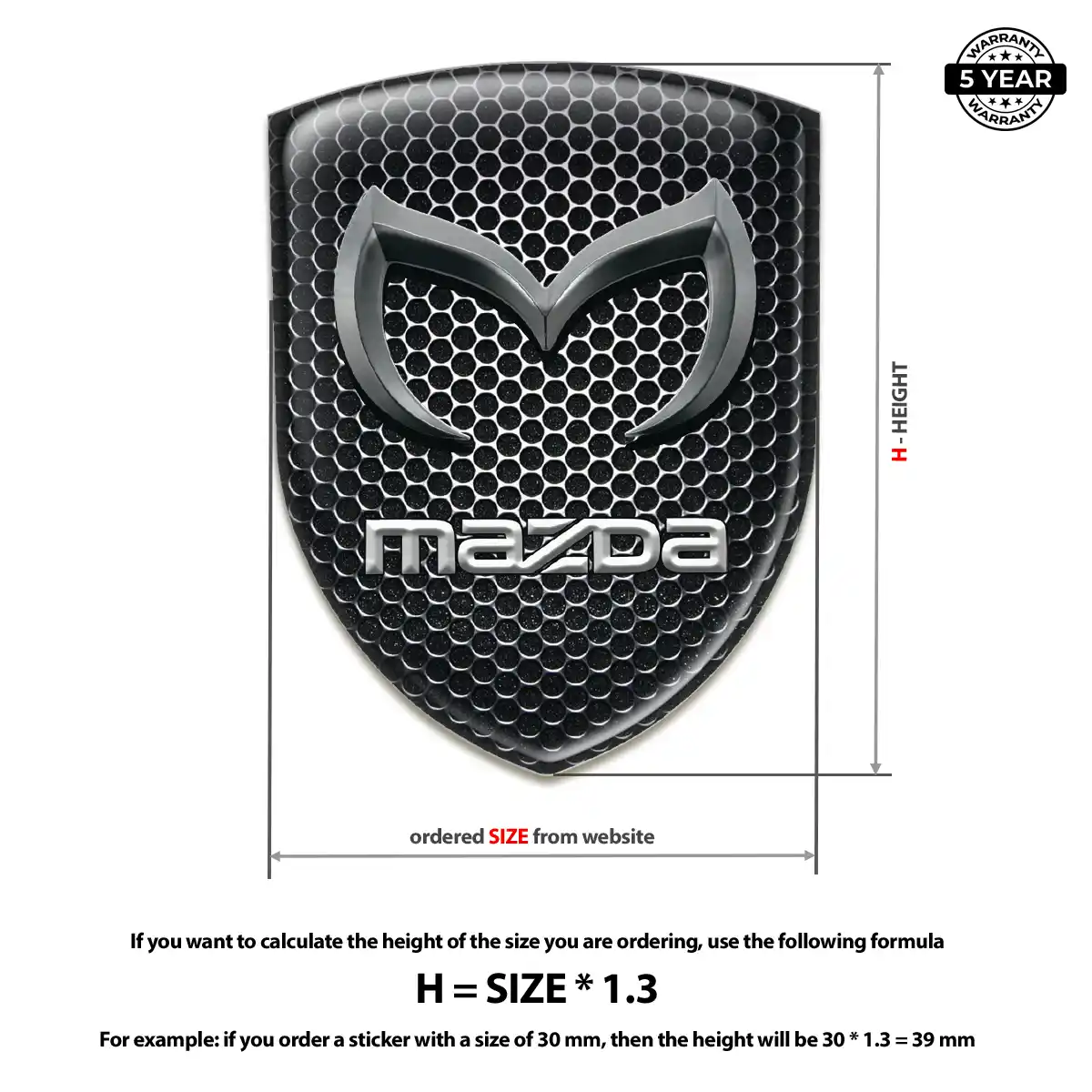 Mazda 3D Gel Sticker Refined Design