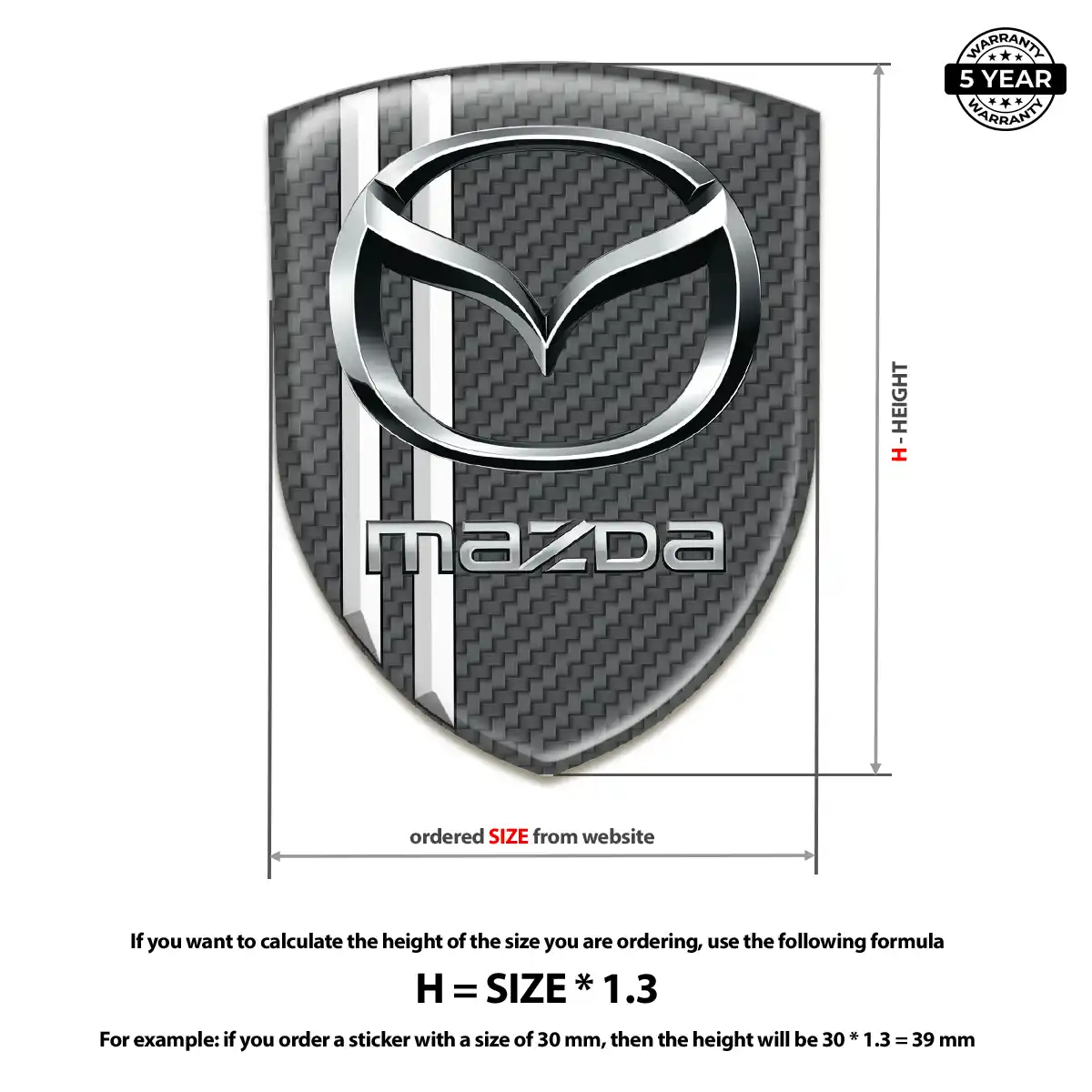Mazda 3D Gel Sticker Sleek Style