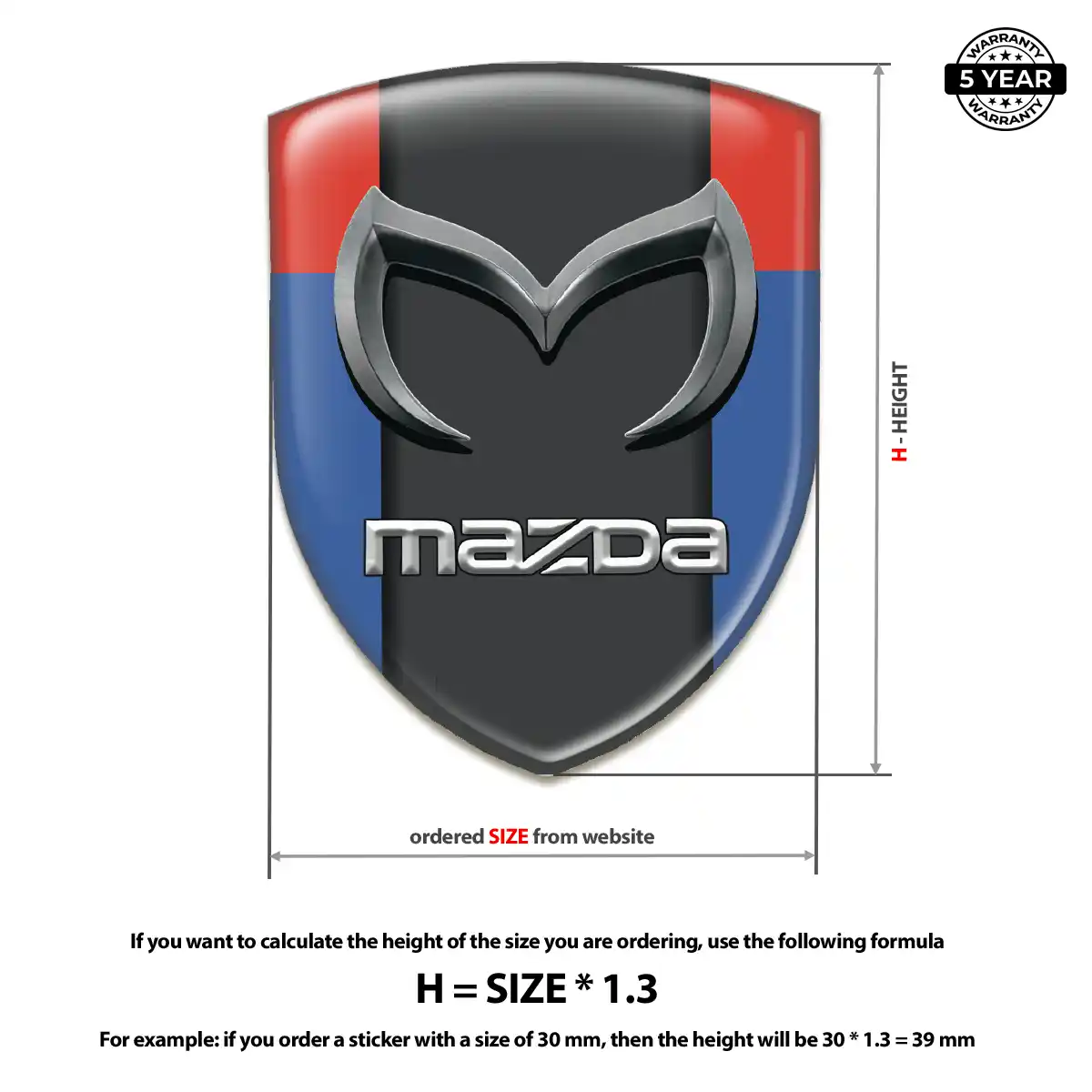 Mazda 3D Logo Sticker Refined Design