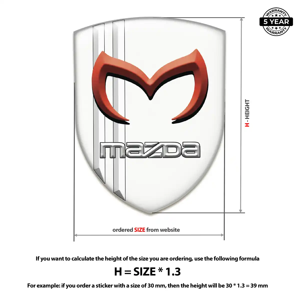 Mazda 3D Logo Sticker Sleek Style