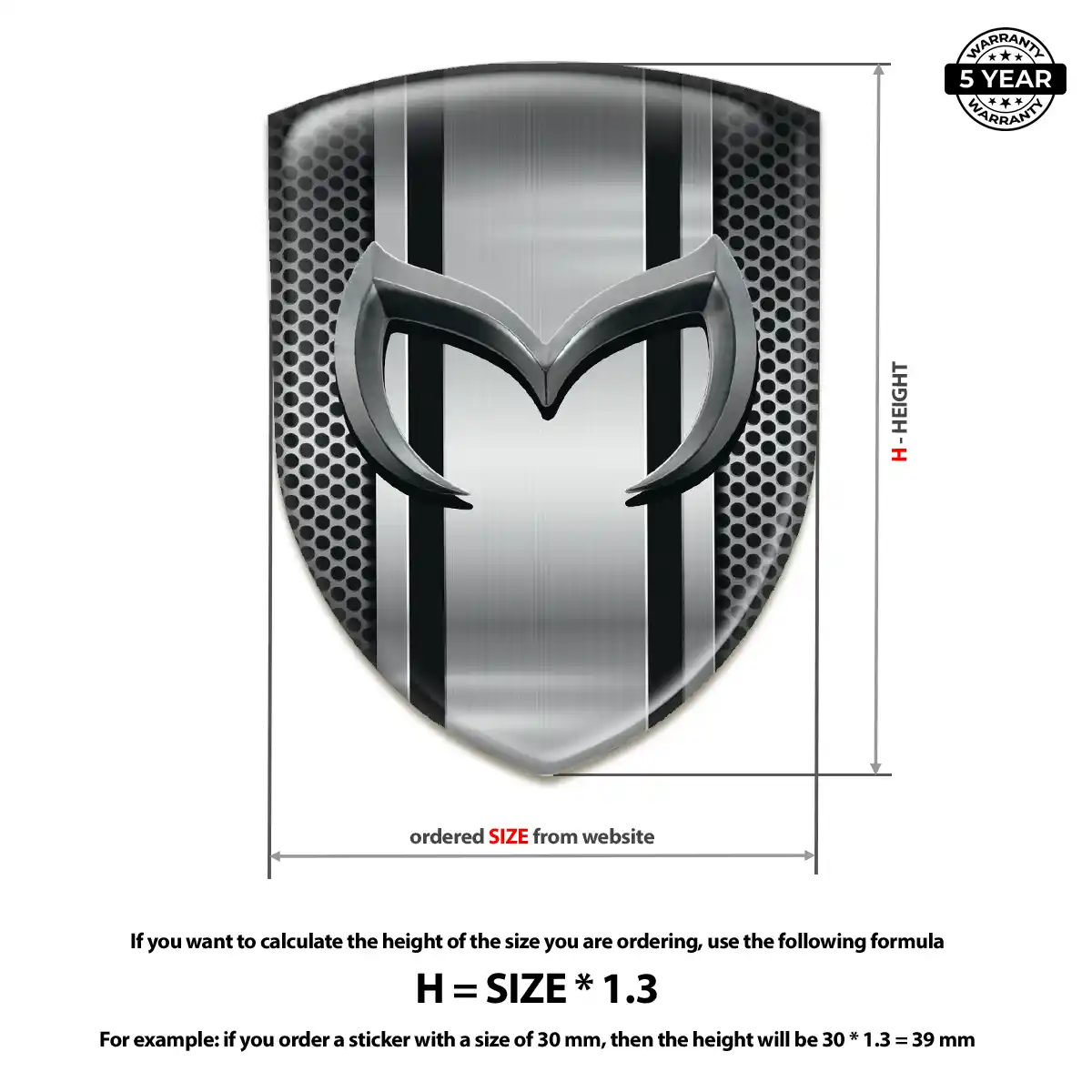 Mazda 3D Resin Sticker Refined Design