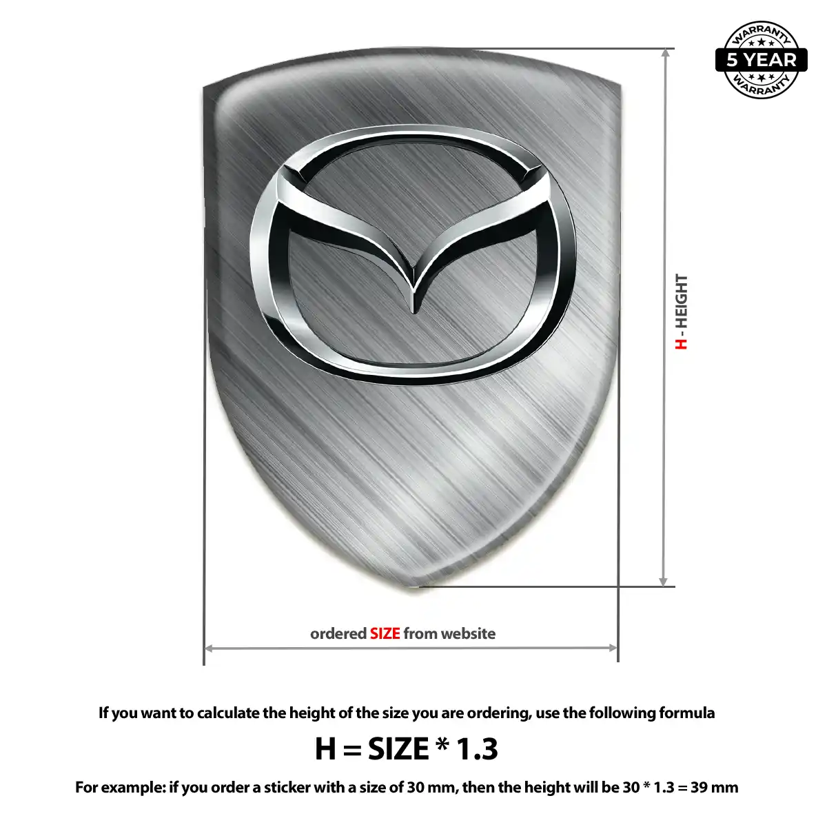 Mazda Automotive Resin Decal Refined Design