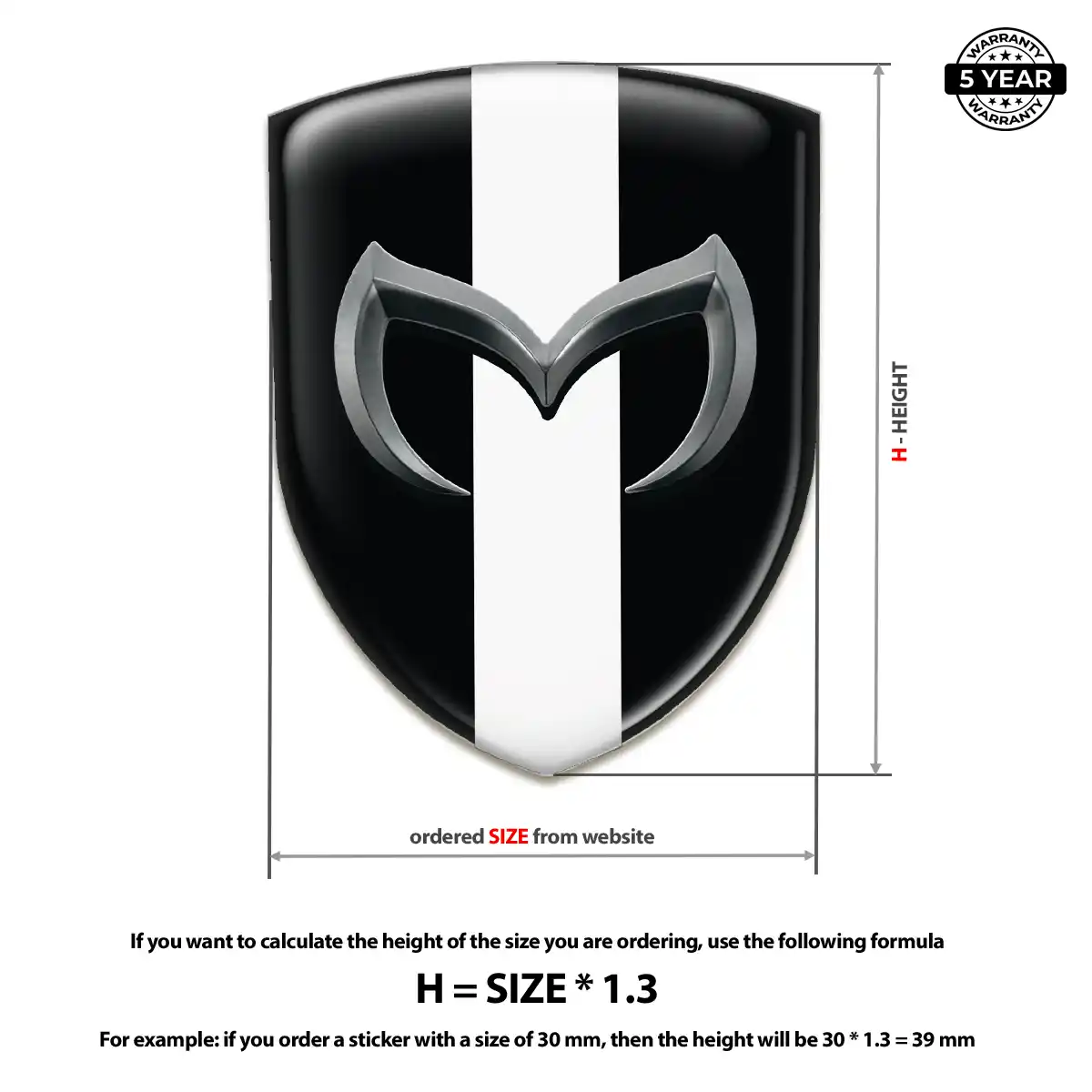 Mazda Automotive Resin Decal Sleek Style