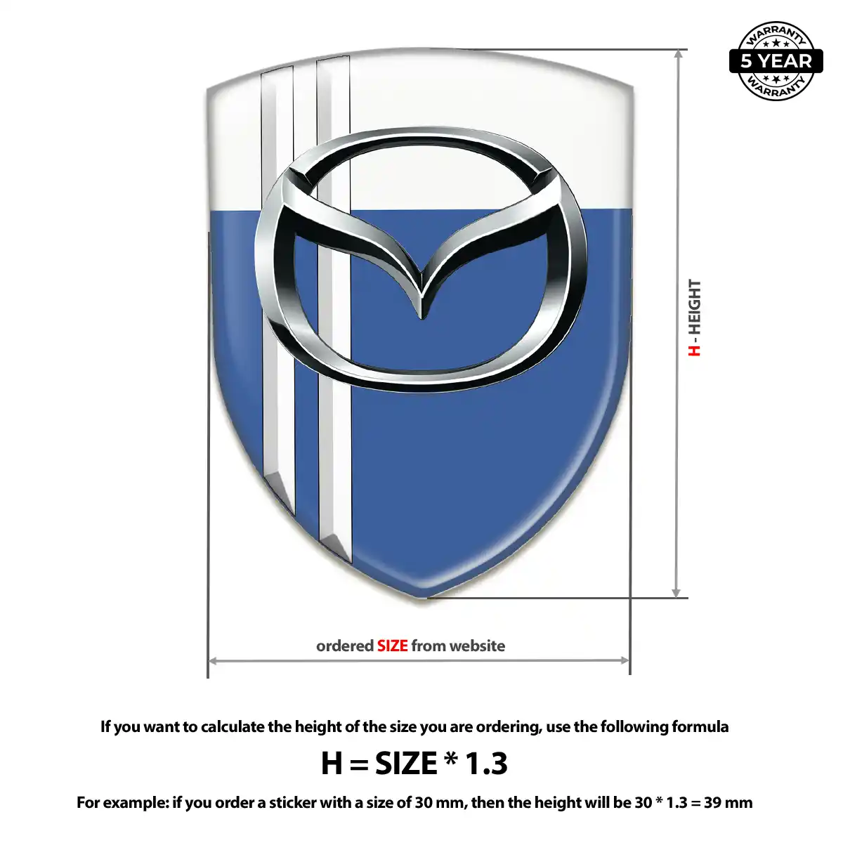 Mazda Car Badge Sticker Refined Design